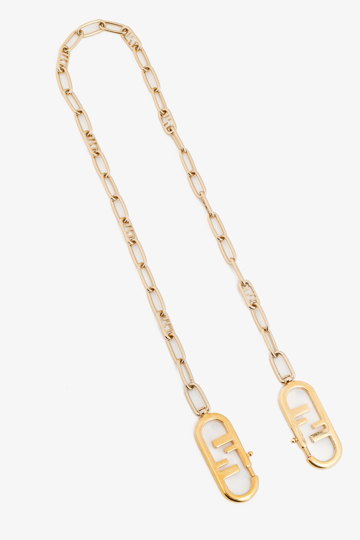 Fendi Fendi Timeless Strap You Gold-Tone FF Chain Shoulder Strap Size ONE SIZE - 1 Thumbnail