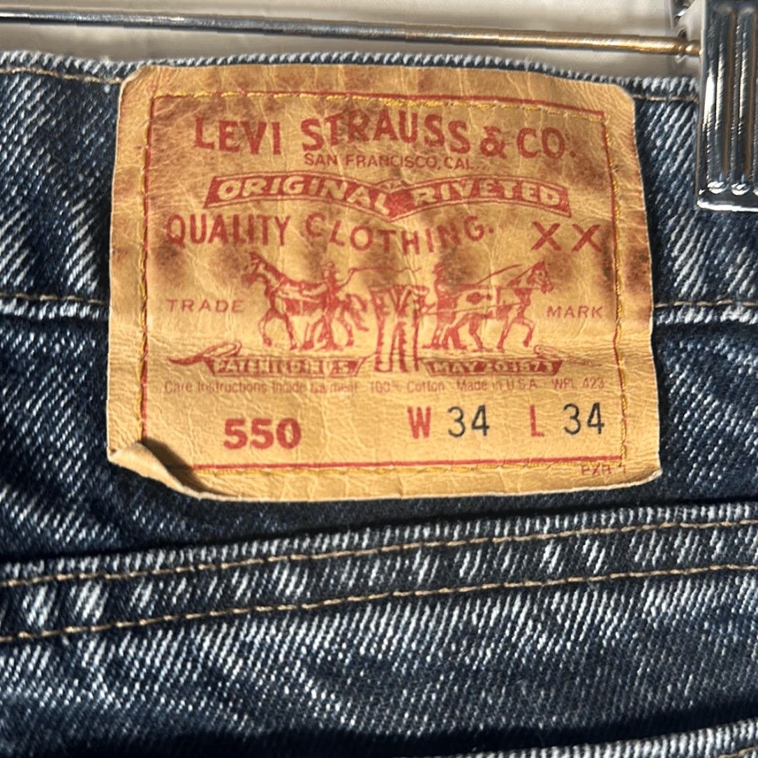 Levi's VINTAGE Levi’s 550 Relaxed Jeans Men 34x34 Stone Blue 90s Size US 34 / EU 50 - 3 Thumbnail