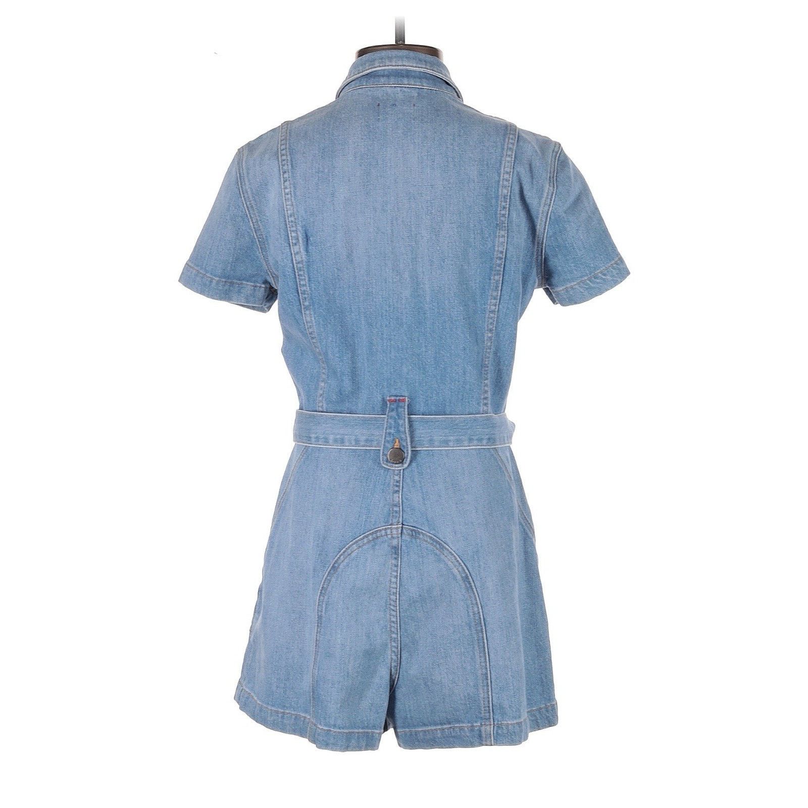 Alice + Olivia Alice + Olivia Denim Romper Short Jumpsuit 27 Front Zipper Size 27" / US 4 / IT 40 - 4 Thumbnail