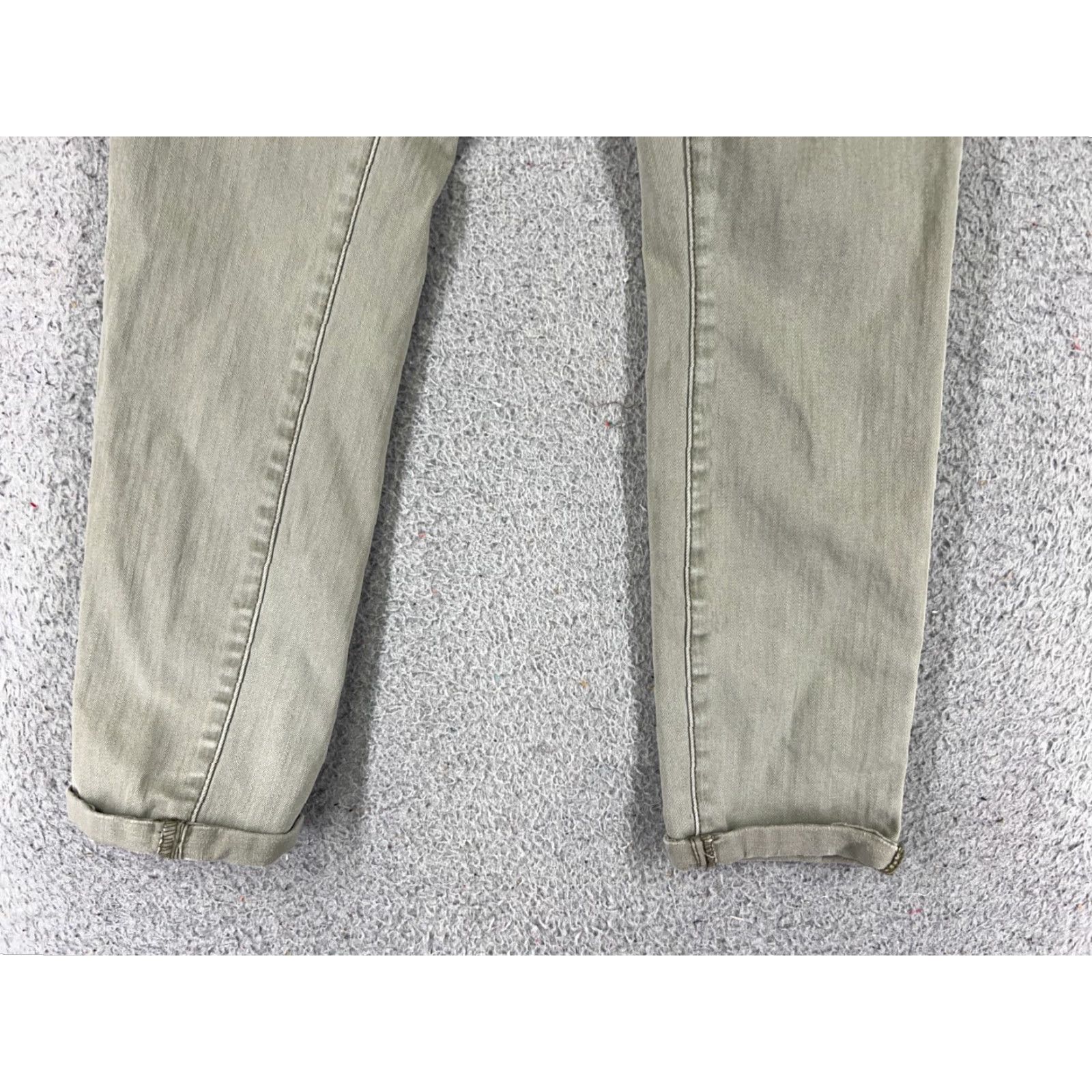 Jessica Simpson Jessica Simpson Women's Green Denim Jeans Skinny Crop Pants 4 Cotton Zipper 24in Inseam Retro Size 27" / US 4 / IT 40 - 2 Thumbnail