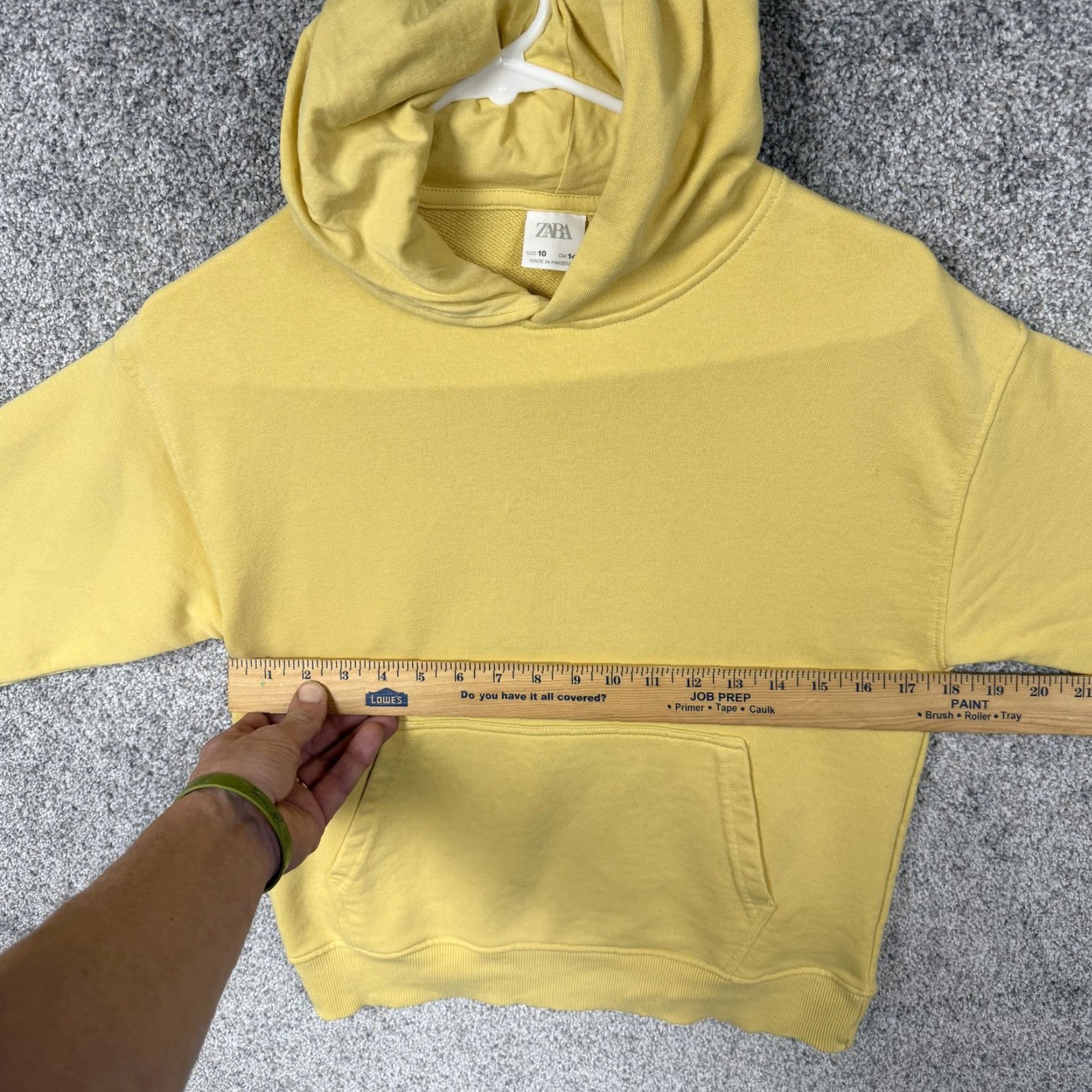 Zara ZARA Hoodie Womens 10 Yellow Fleece Pullover Kangaroo Pocket Crew Neck Hooded Regular Fit Casual Fall Womens Size L / US 10 / IT 46 - 4 Thumbnail