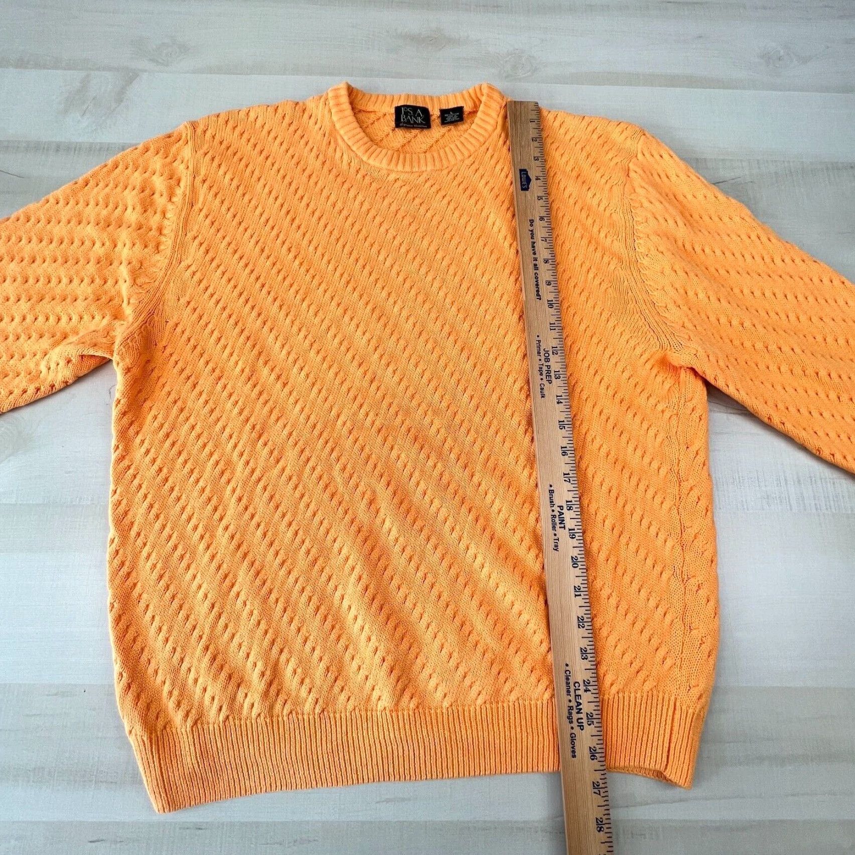 Jos. A. Bank Jos A Bank Mens Yellow Crewneck Sweater Large Cotton Casual Pullover Size US L / EU 52-54 / 3 - 5 Thumbnail