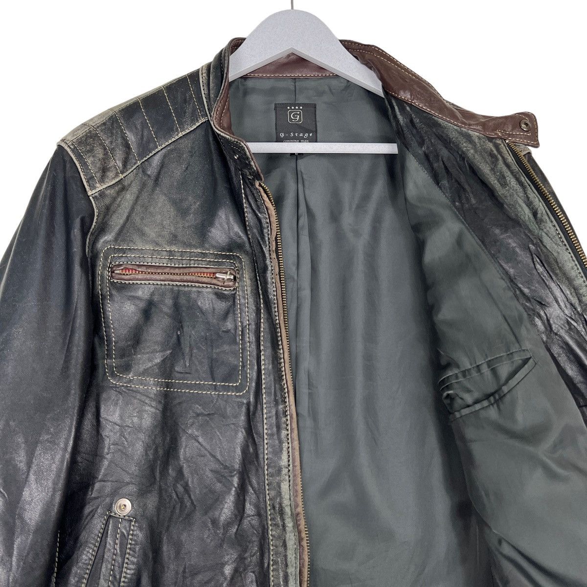 14th Addiction 🔥 G STAGE LEATHER RIDER MOTO JACKET Size US L / EU 52-54 / 3 - 11 Thumbnail