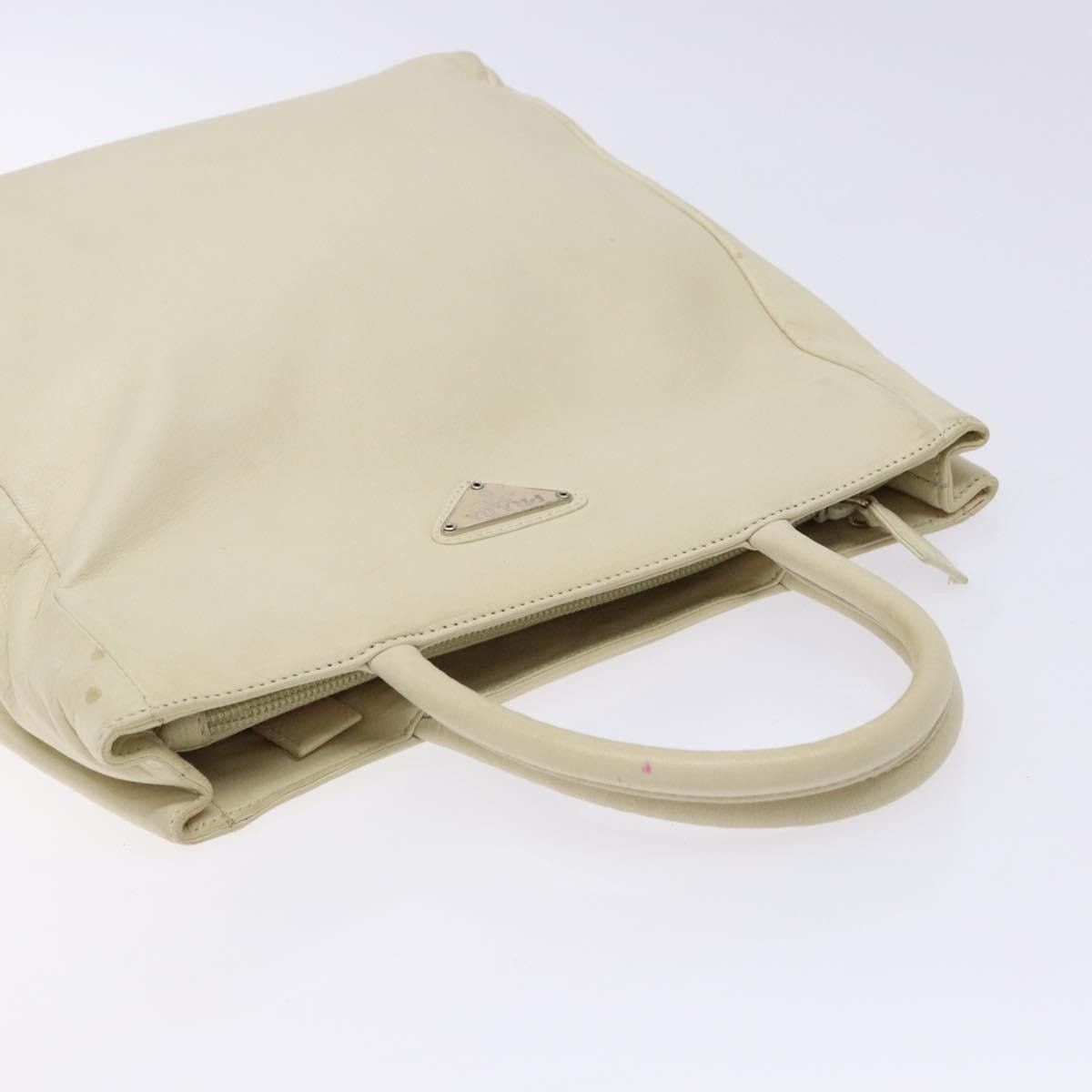 Prada PRADA Tote Bag Leather White Silver Size ONE SIZE - 6 Thumbnail