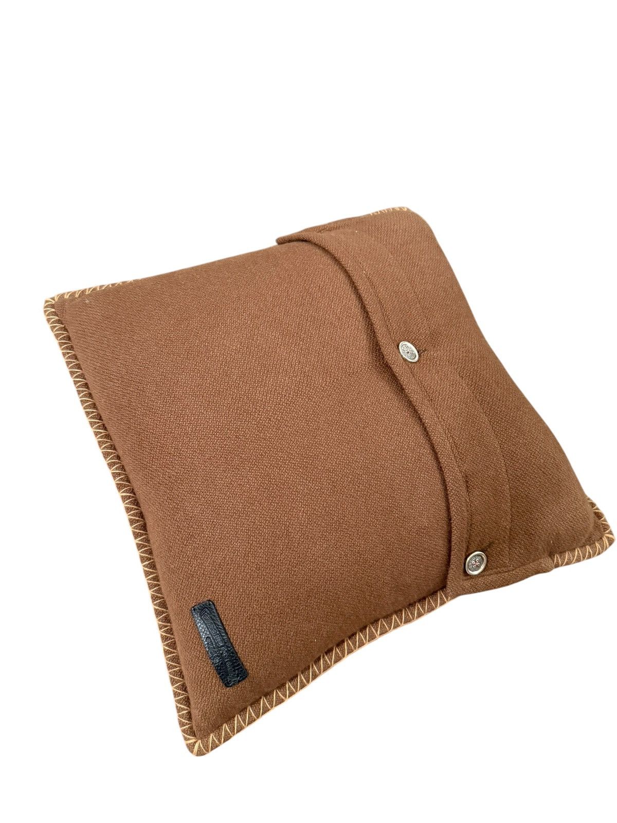 Chrome Hearts Brown Cashmere Mini Plus Pillow w/ Silver Buttons Size ONE SIZE - 7 Thumbnail