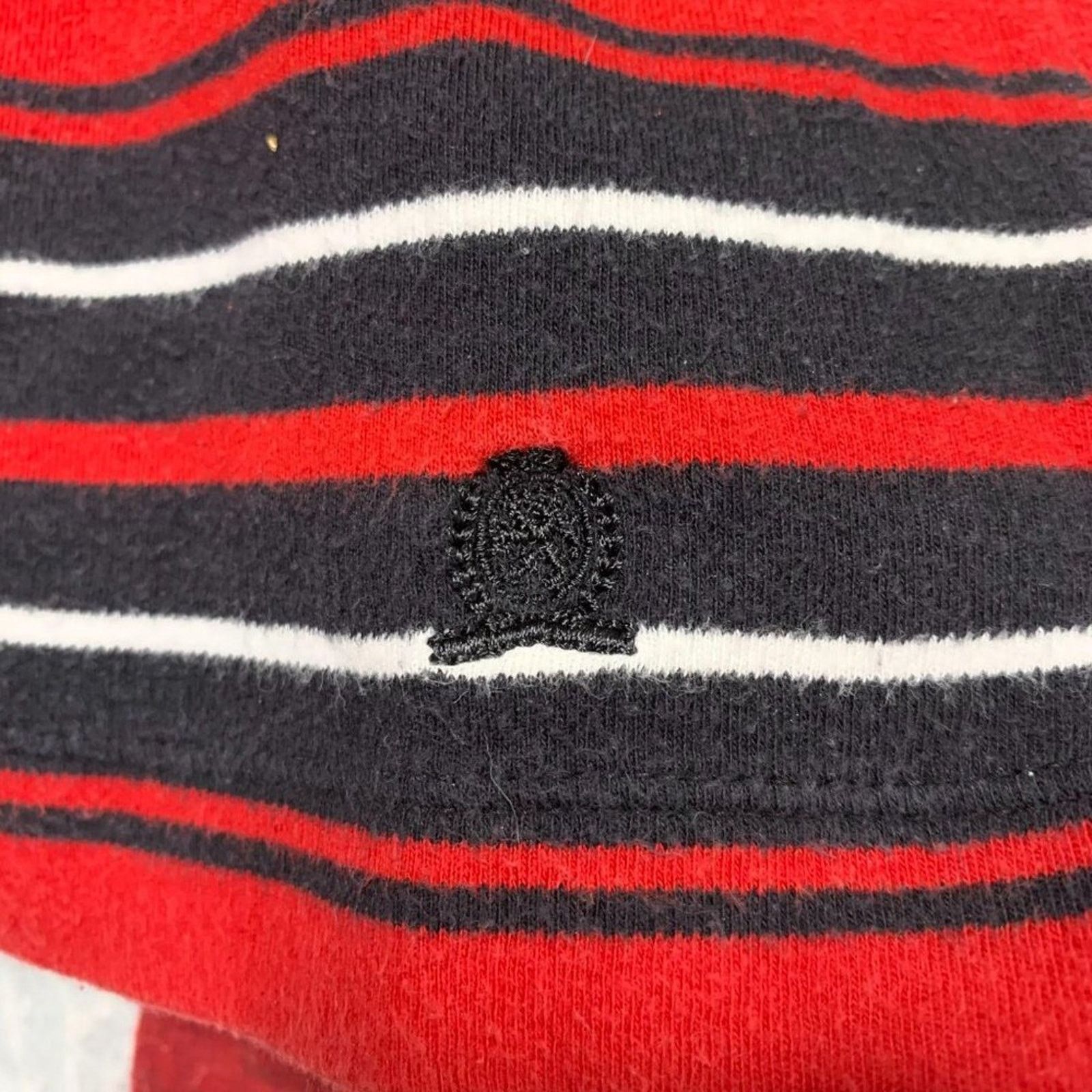 Tommy Hilfiger Tommy Hilfiger Red Black Stripe Black Rib Collar 1/4 Zip XL Size US XL / EU 56 / 4 - 10 Thumbnail