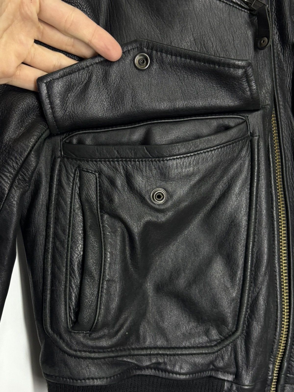 Schott Schott USA Army Type Garment Aviator Leather Jacket Size US S / EU 44-46 / 1 - 12 Thumbnail