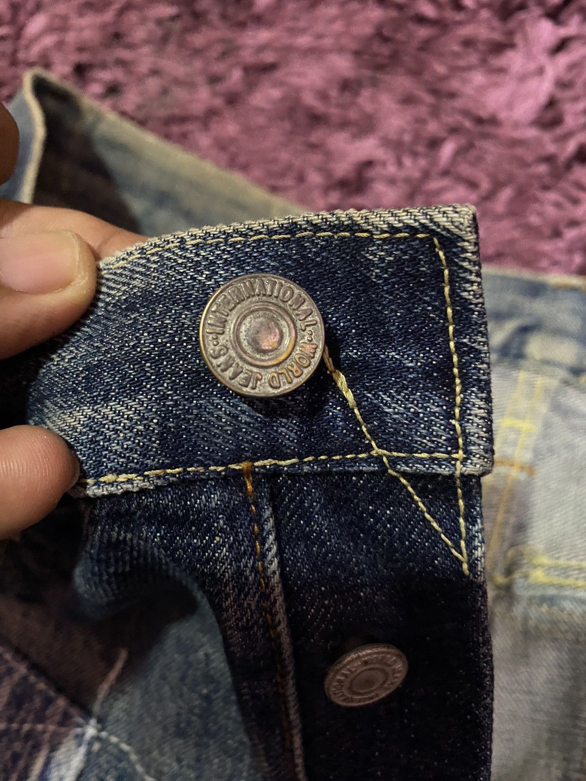 Vintage VTG Kapital Inspired Sashiko Boro Patchwork Jeans Selvedge Size US 33 - 8 Thumbnail