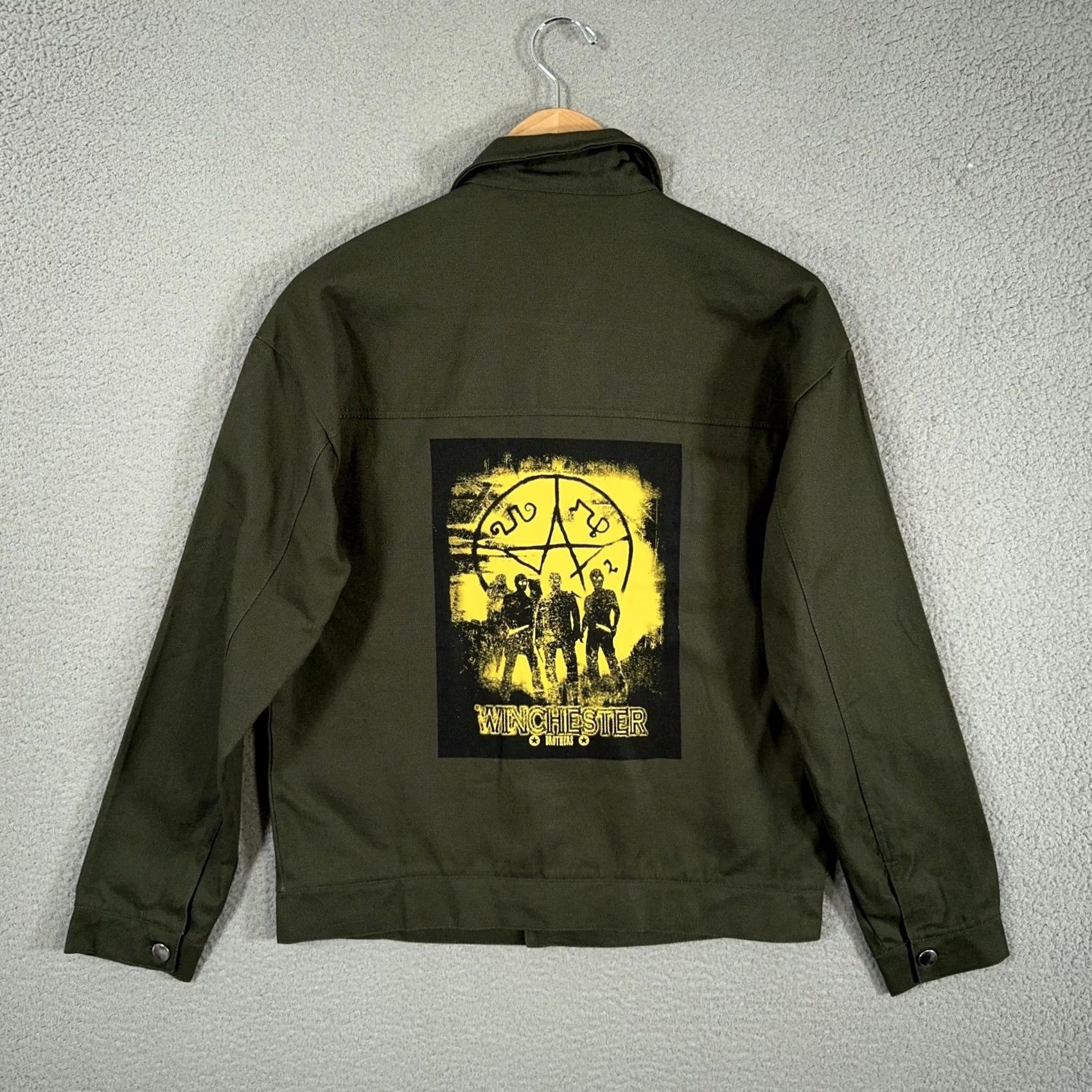 Vintage VINTAGE? CultureFly Supernatural Join The Hunt Mens XS Green Trucker Jacket Size US XS / EU 42 / 0 - 2 Thumbnail