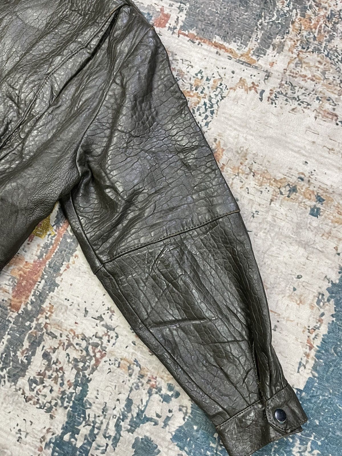 Genuine Leather Vtg Distressed Crumbled Sheepskin Leather Bombers Size US M / EU 48-50 / 2 - 4 Thumbnail