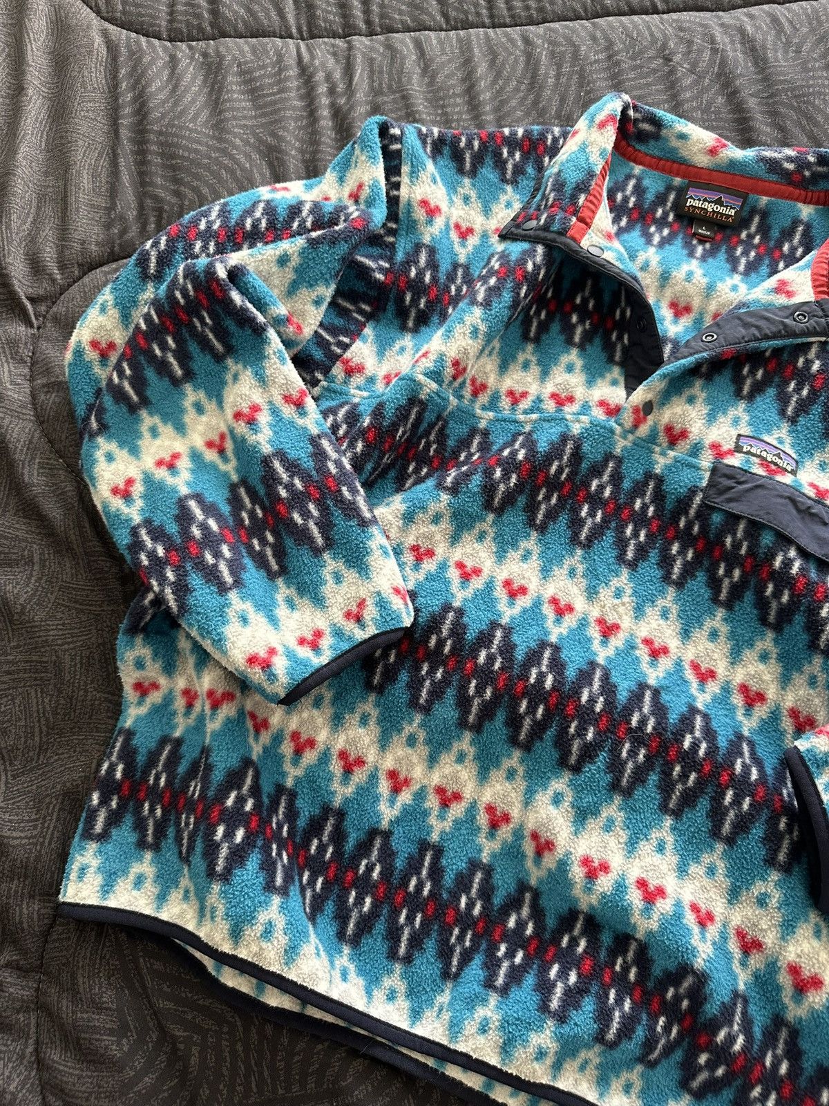 Patagonia Patagonia Synchilla Snap-T Fleece – Blue/Nordic Pattern Size US L / EU 52-54 / 3 - 4 Thumbnail
