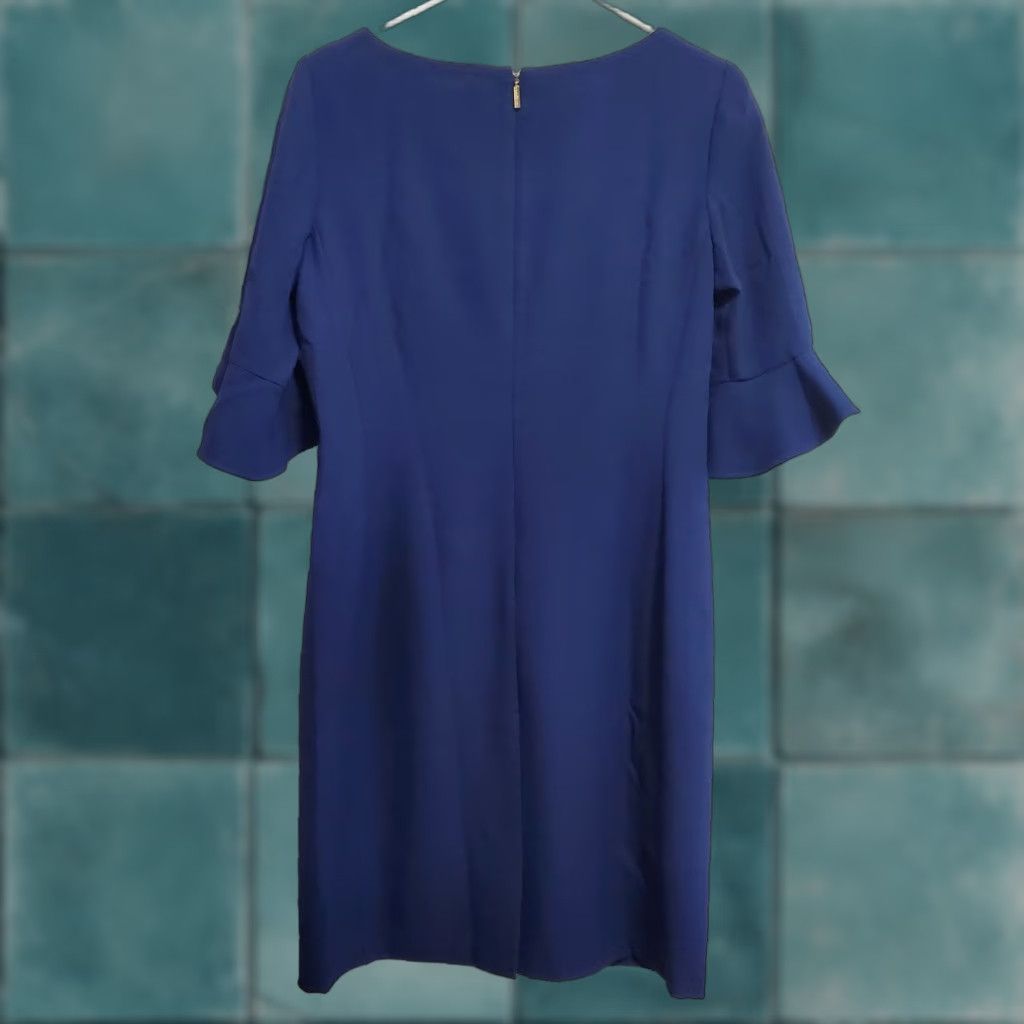 Karl Lagerfeld VINTAGE Karl Lagerfeld Paris Dress Women 8 Royal Blue Tulip Sleeve Shift Back Zip Office Size M / US 6-8 / IT 42-44 - 1 Thumbnail