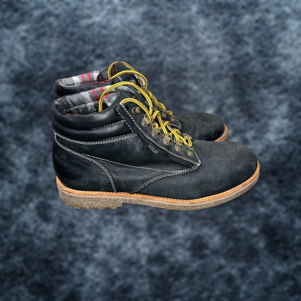 Polo Ralph Lauren Polo Ralph Lauren Meltham Boots Mens 14D Gray Leather Flannel Lined Size US S / EU 44-46 / 1 - 1 Thumbnail