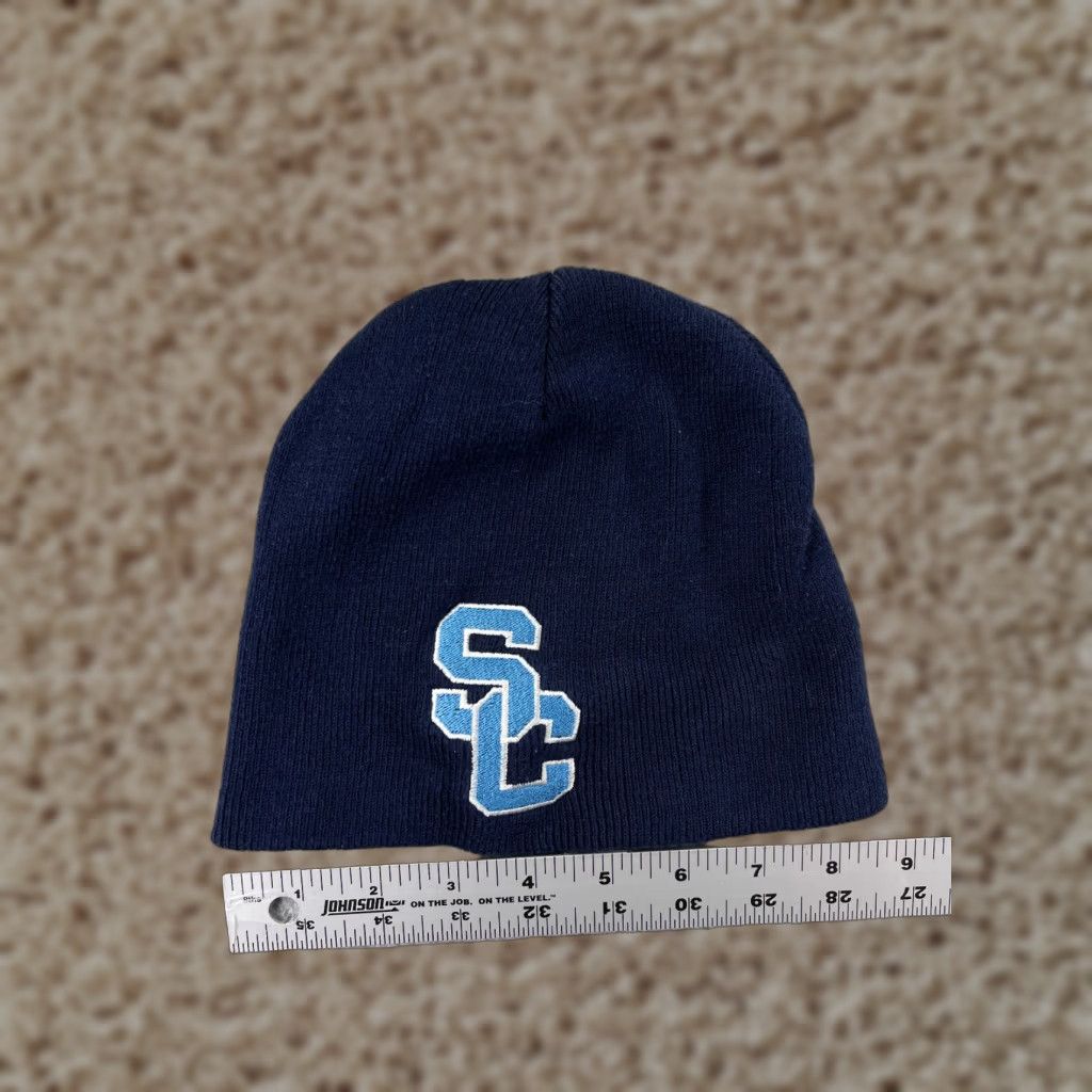 Vintage Otto Beanie Adult One Size Blue Knit Cotton Acrylic Logo Beanie Mens Size ONE SIZE - 1 Thumbnail