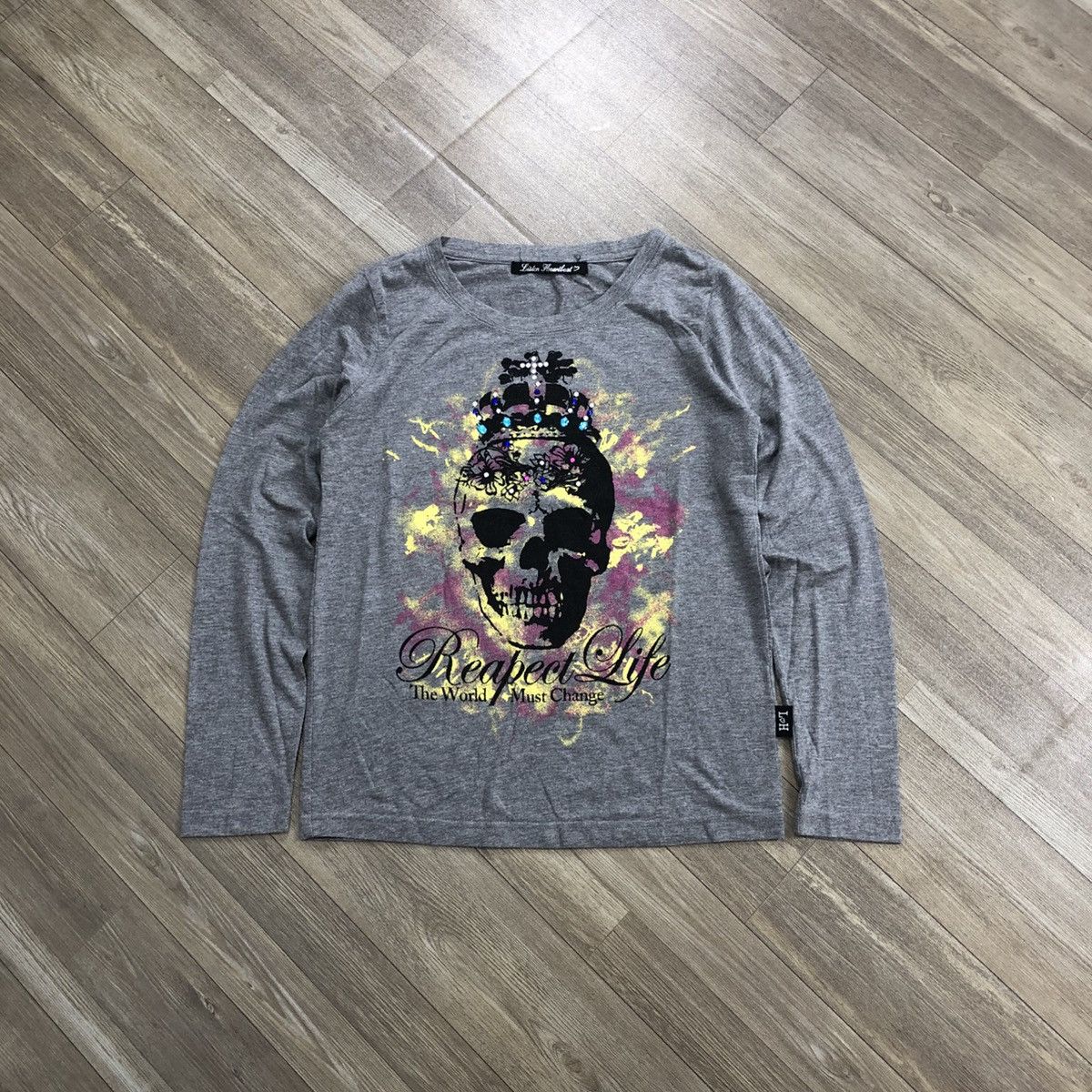 If Six Was Nine × Japanese Brand 2000s Listen Heartbeat Poem Skull Lgb Studded Long Sleeve Size US S / EU 44-46 / 1 - 1 Thumbnail