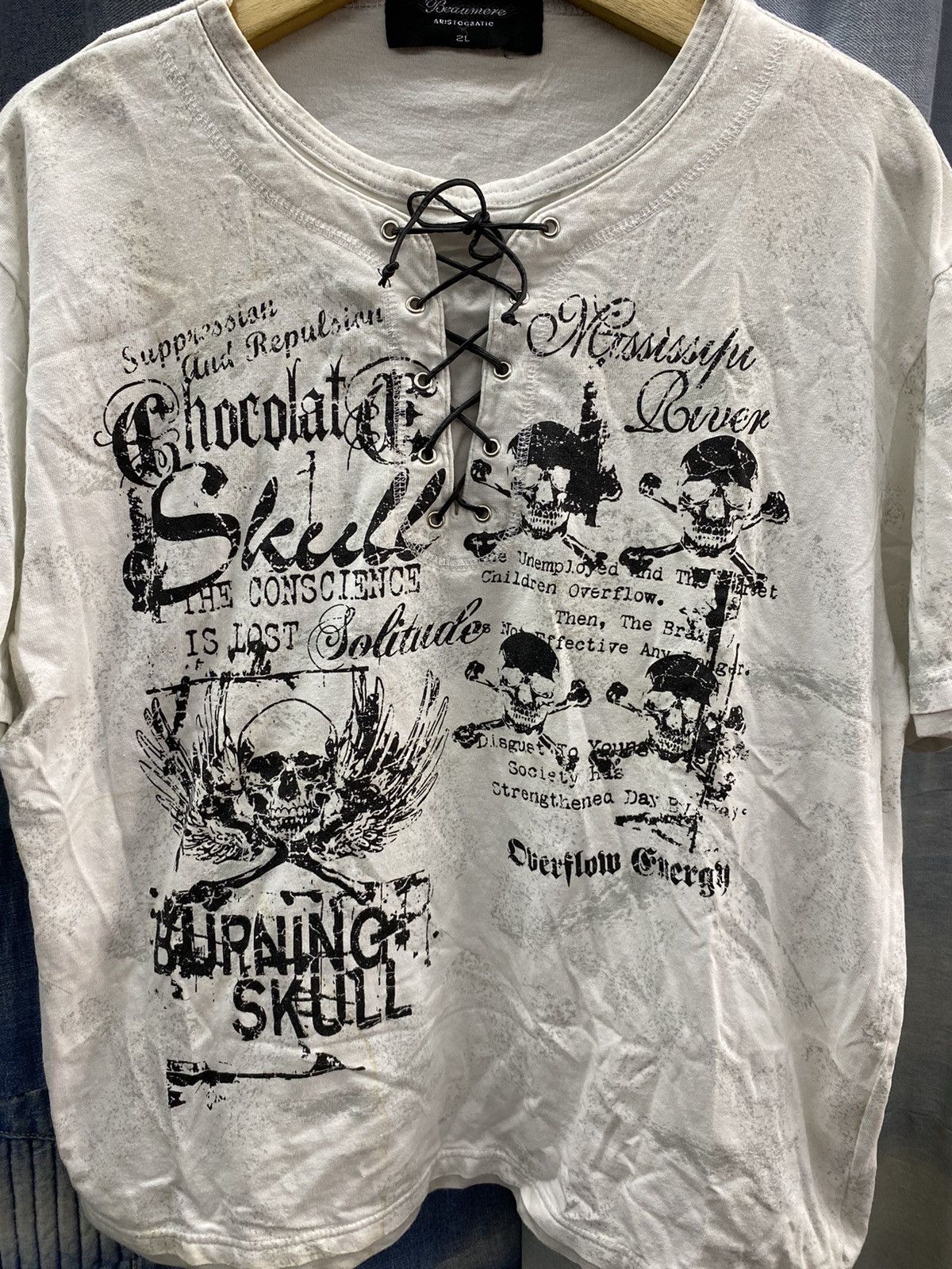 If Six Was Nine × Japanese Brand × Le Grande Bleu (L.G.B.) burning skull beaumere tshirt double layer ifsx lgb Size US L / EU 52-54 / 3 - 3 Thumbnail