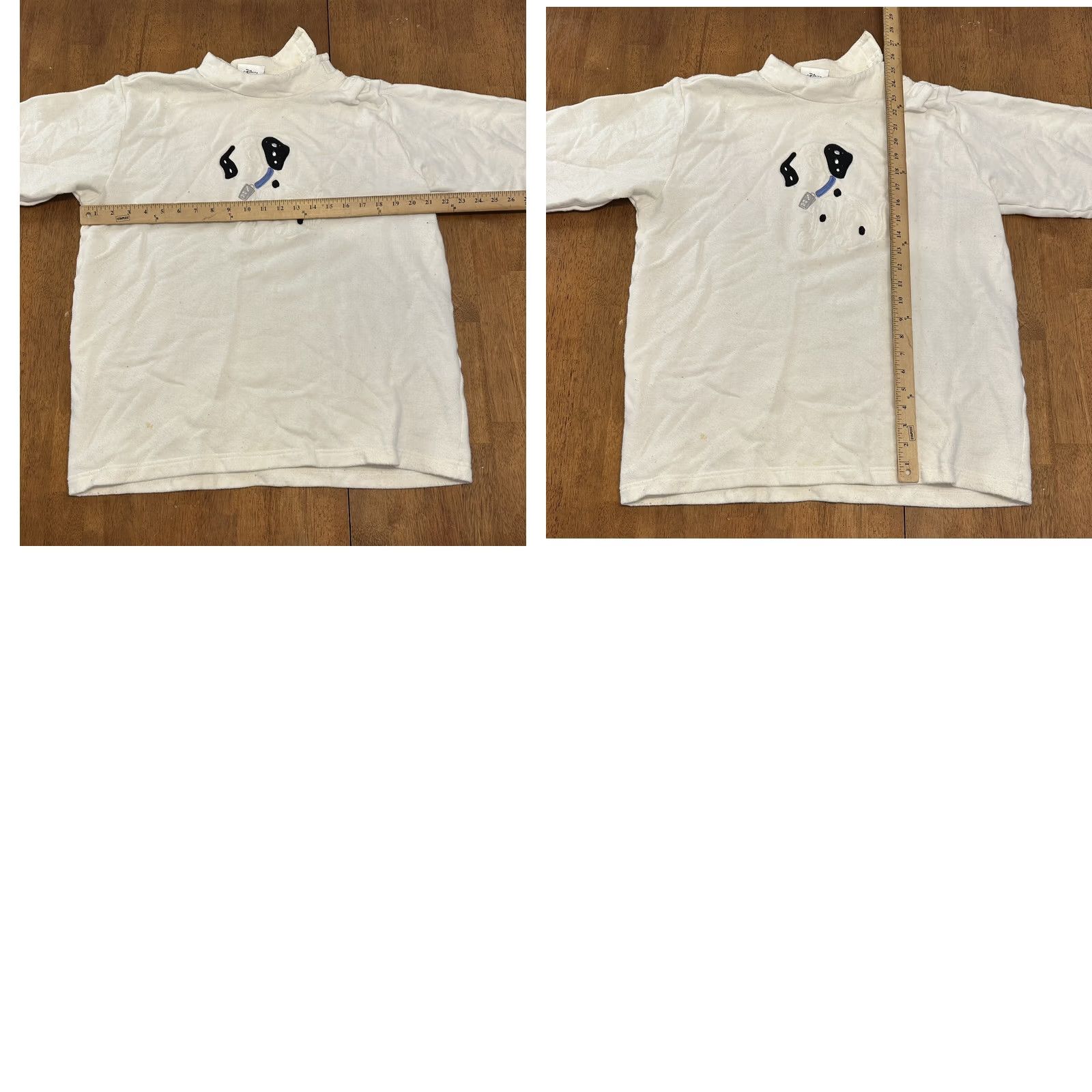 Disney VINTAGE Disney 101 Dalmatians Sweatshirt Large Small White 90s Mens Size US L / EU 52-54 / 3 - 8 Thumbnail
