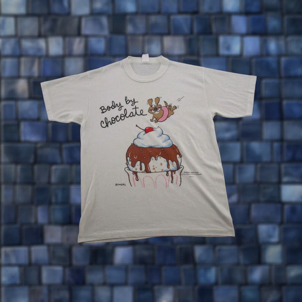 Vintage VINTAGE Hallmark T-Shirt Graphic Print Ice Cream Stitch SZ M White Men Short Sleeve Crew Neck 1990s Hallmark Greeting Card? Size US M / EU 48-50 / 2 - 1 Thumbnail