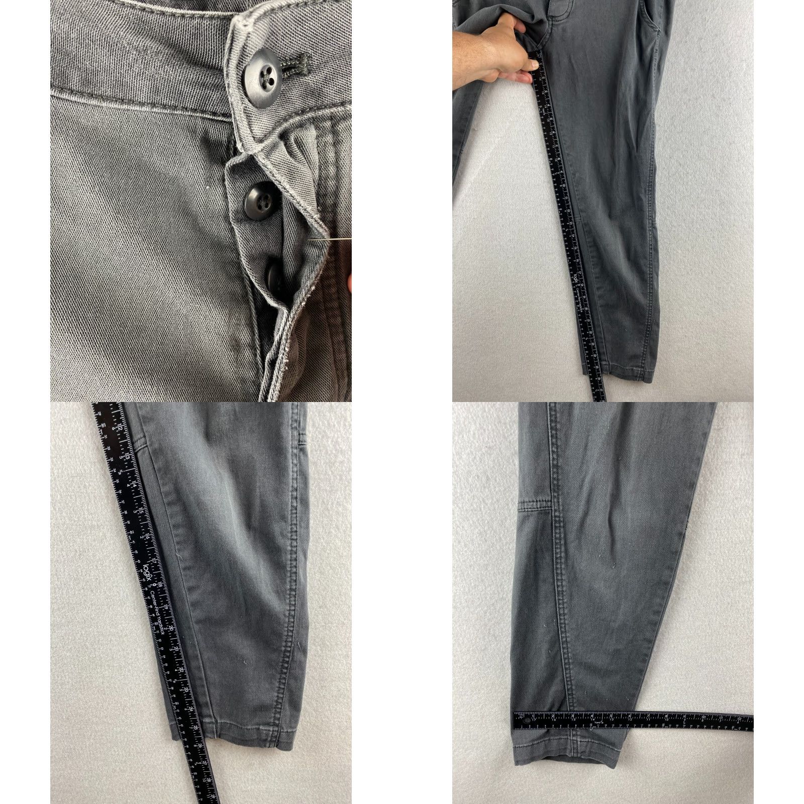 Prana prAna Pants Women 8 Gray Capri Chino Mid-Rise Button-Fly Slash Pockets Dark Size 30" / US 8 / IT 44 - 9 Thumbnail
