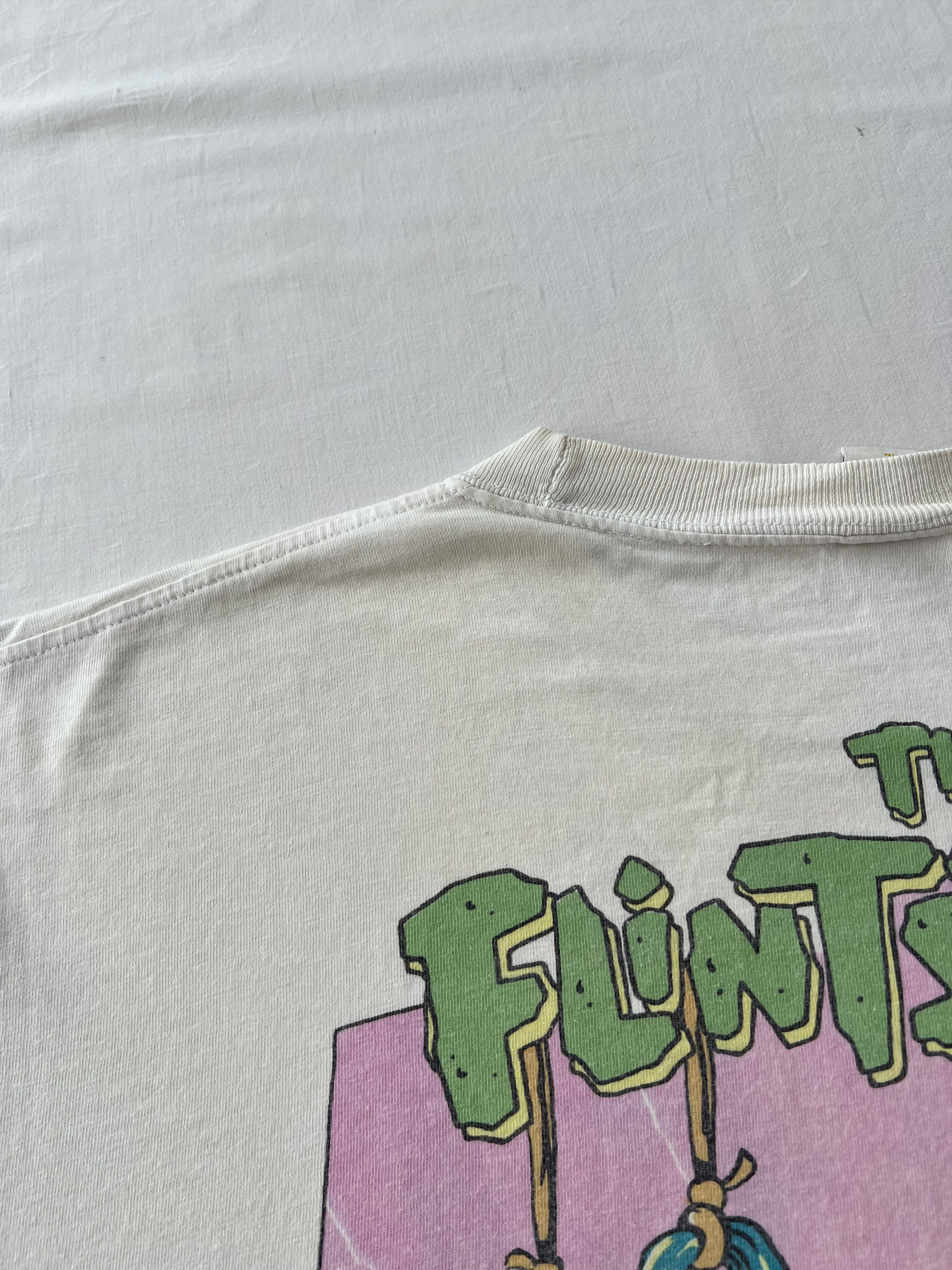 Cartoon Network Vintage 90s The Flintstones Cartoon Humor Funny White Tshirt Size US XL / EU 56 / 4 - 19 Thumbnail