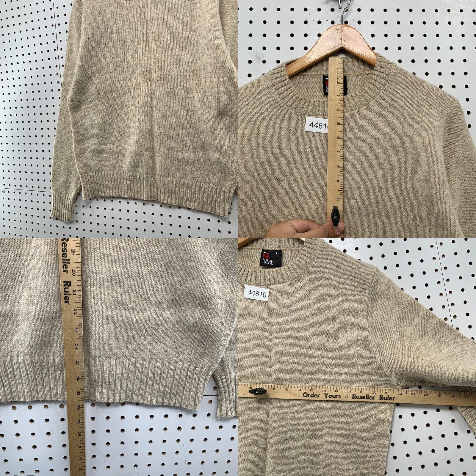 Vintage Vintage Robert Bruce Wool Sweater Mens Large Beige Knit Grandpa Core Pullover Size US L / EU 52-54 / 3 - 8 Thumbnail