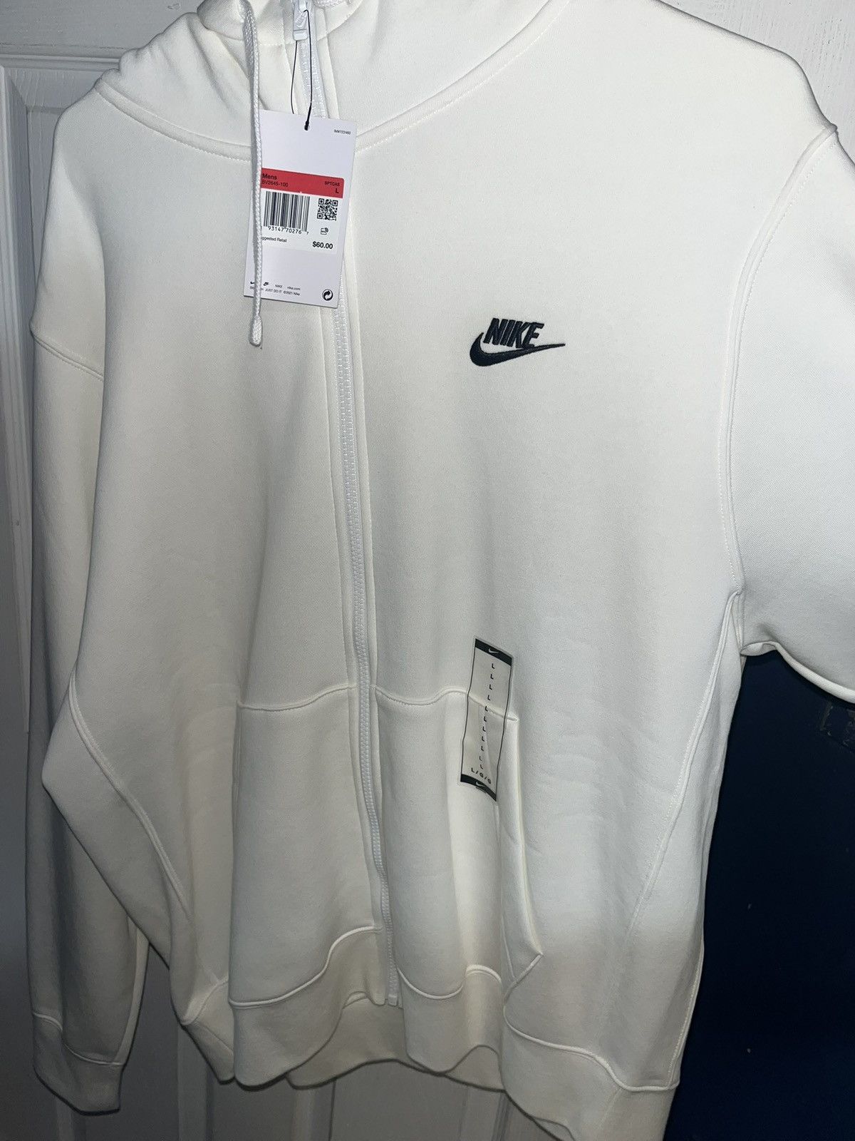 Nike Nike Sportswear Club Fleece Full-Zip Hoodie White Size US L / EU 52-54 / 3 - 1 Thumbnail