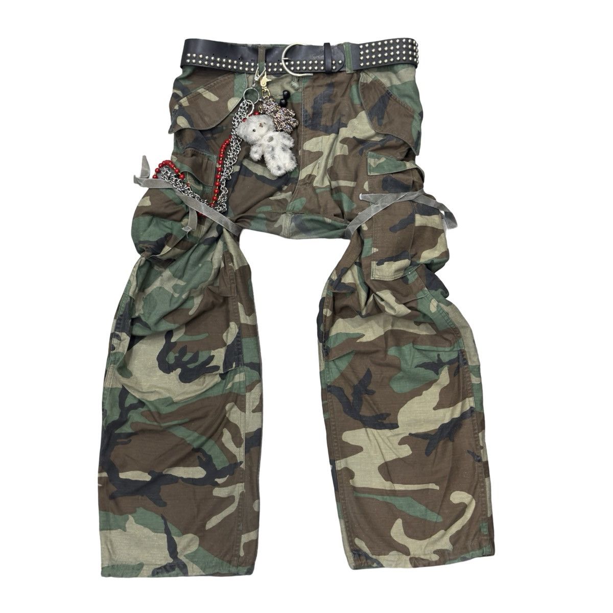 vintage original 107 camouflage bondage baggy cargo pants