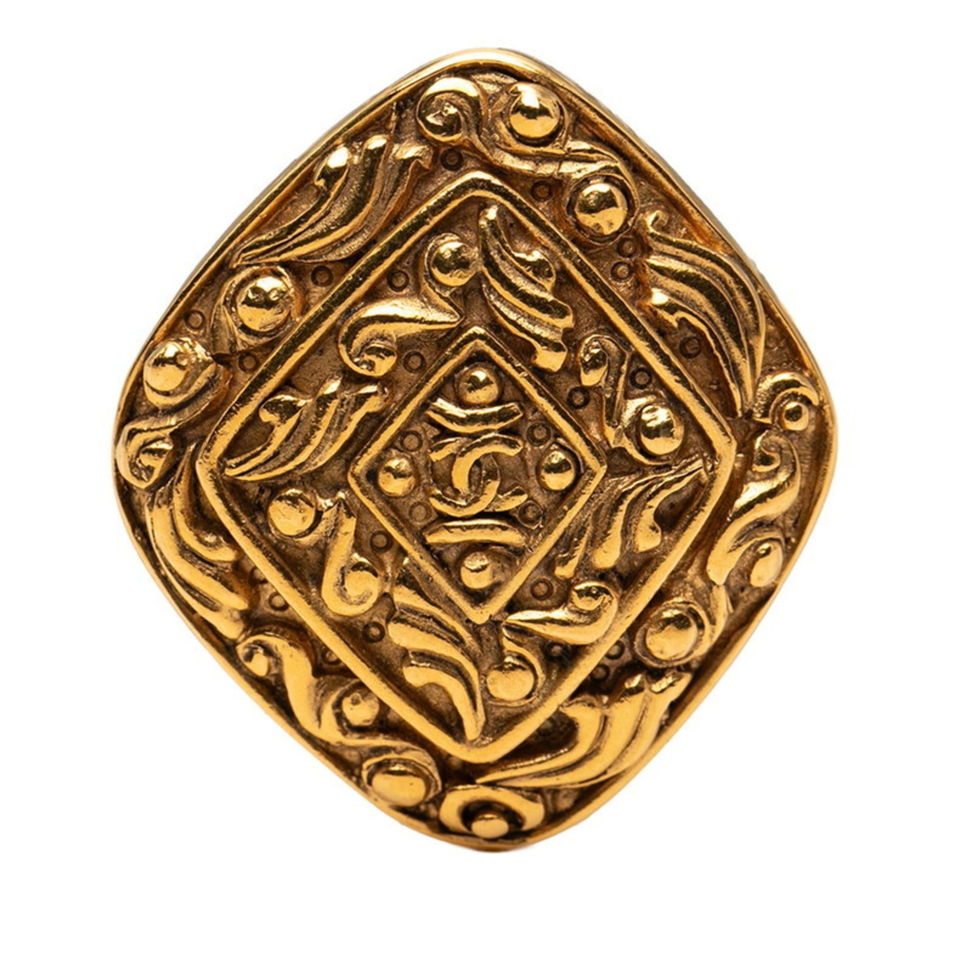 Chanel Vintage CHANEL diamond arabesque brooch, gold plated, for women. Size ONE SIZE - 1 Thumbnail