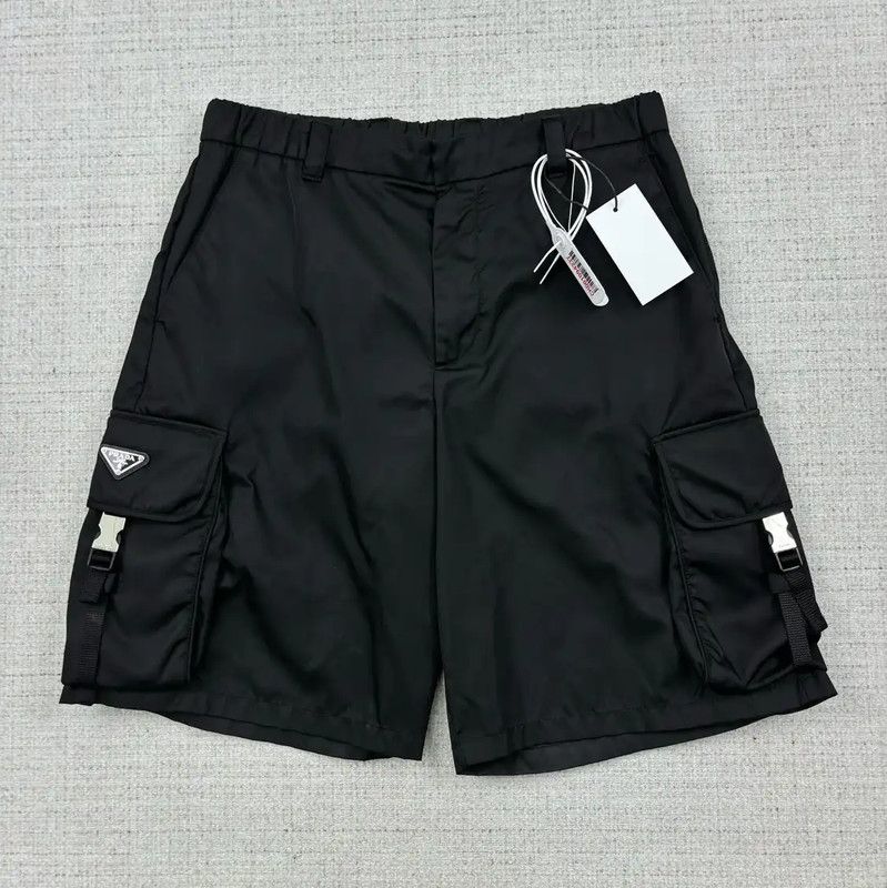 Prada Prada Men's Summer Black Nylon Logo Shorts Size US 34 / EU 50 - 1 Thumbnail