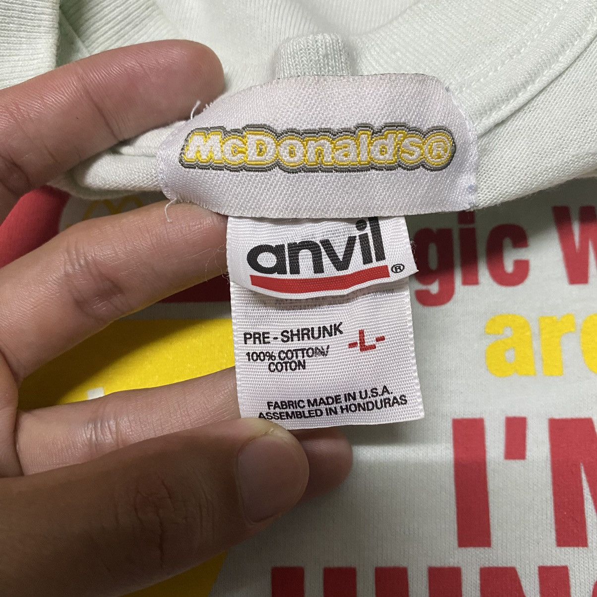 Anvil × Vintage Vintage 90s Promo McDonald’s T Shirt Size US L / EU 52-54 / 3 - 4 Thumbnail