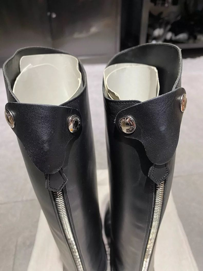 Hermes Hermes Black Women's KneeHigh Boots Size 37-2506 Size US 7 / IT 37 - 6 Thumbnail