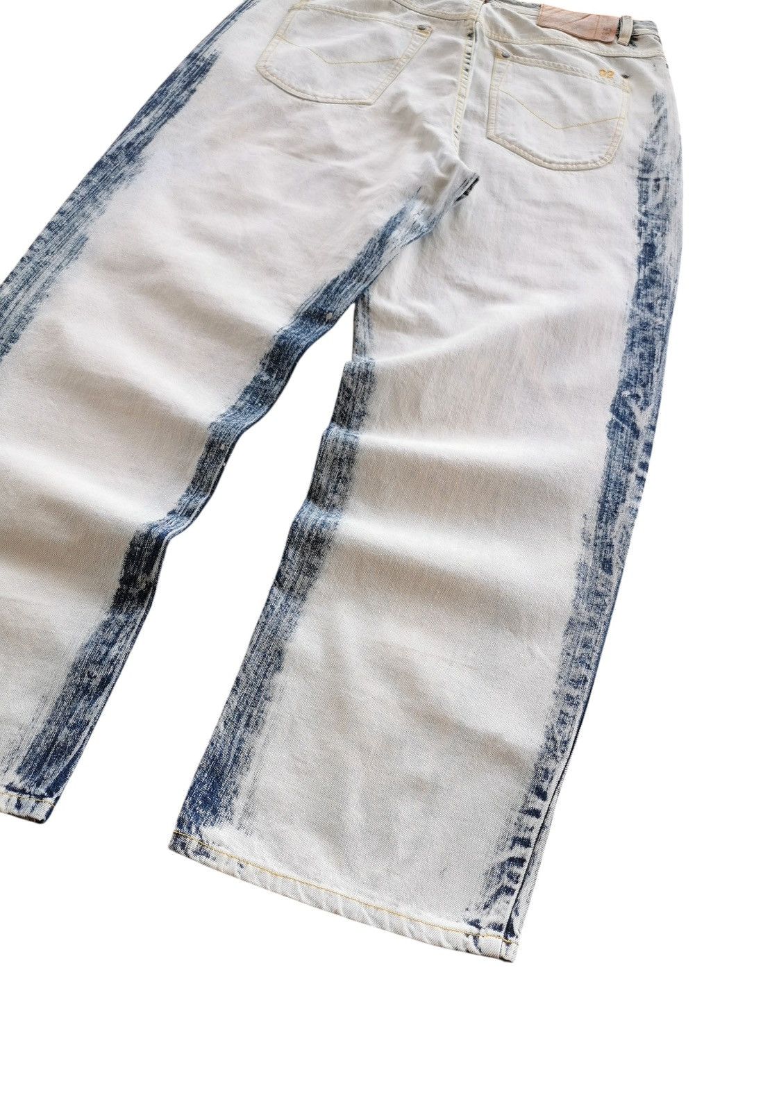 JNCO Touchbase 935 Baggy Jeans White with Blue Acid Wash Size 36 Size US 36 / EU 52 - 6 Thumbnail