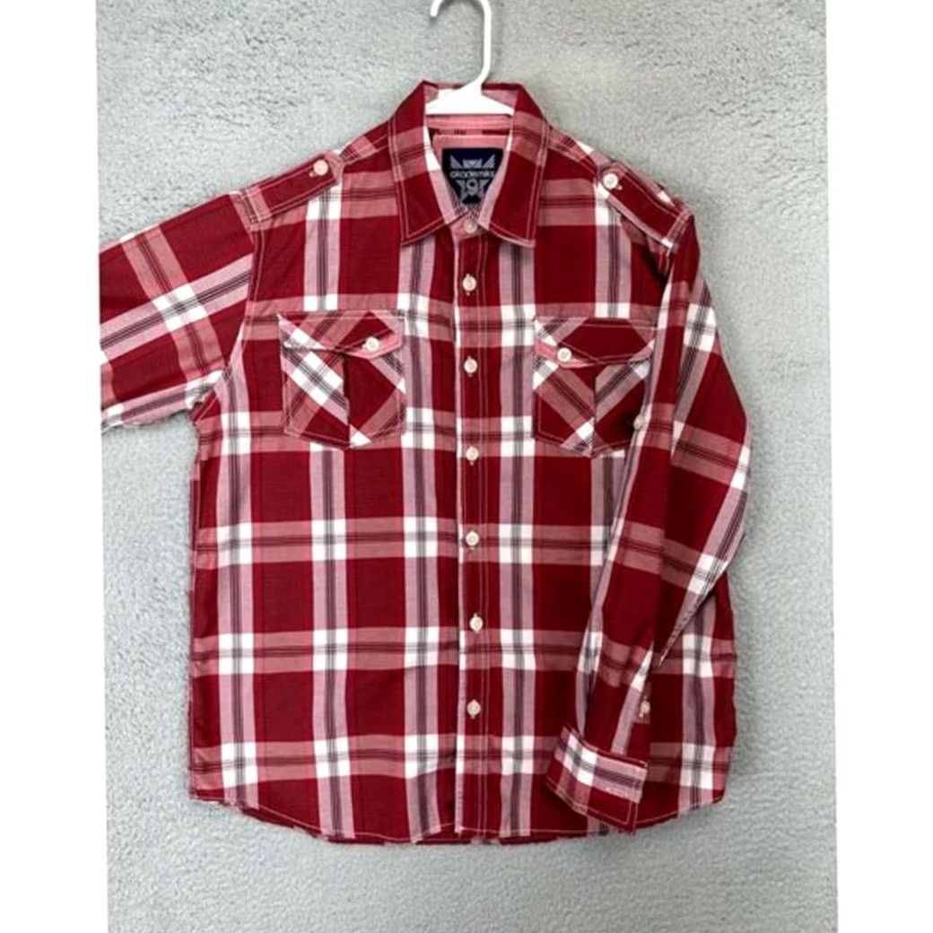 Akademiks Akademiks Shirt Mens Medium Red Plaid Button-Up Short Sleeve Pocketed Collar-Down Casual Shirt Size US M / EU 48-50 / 2 - 4 Thumbnail