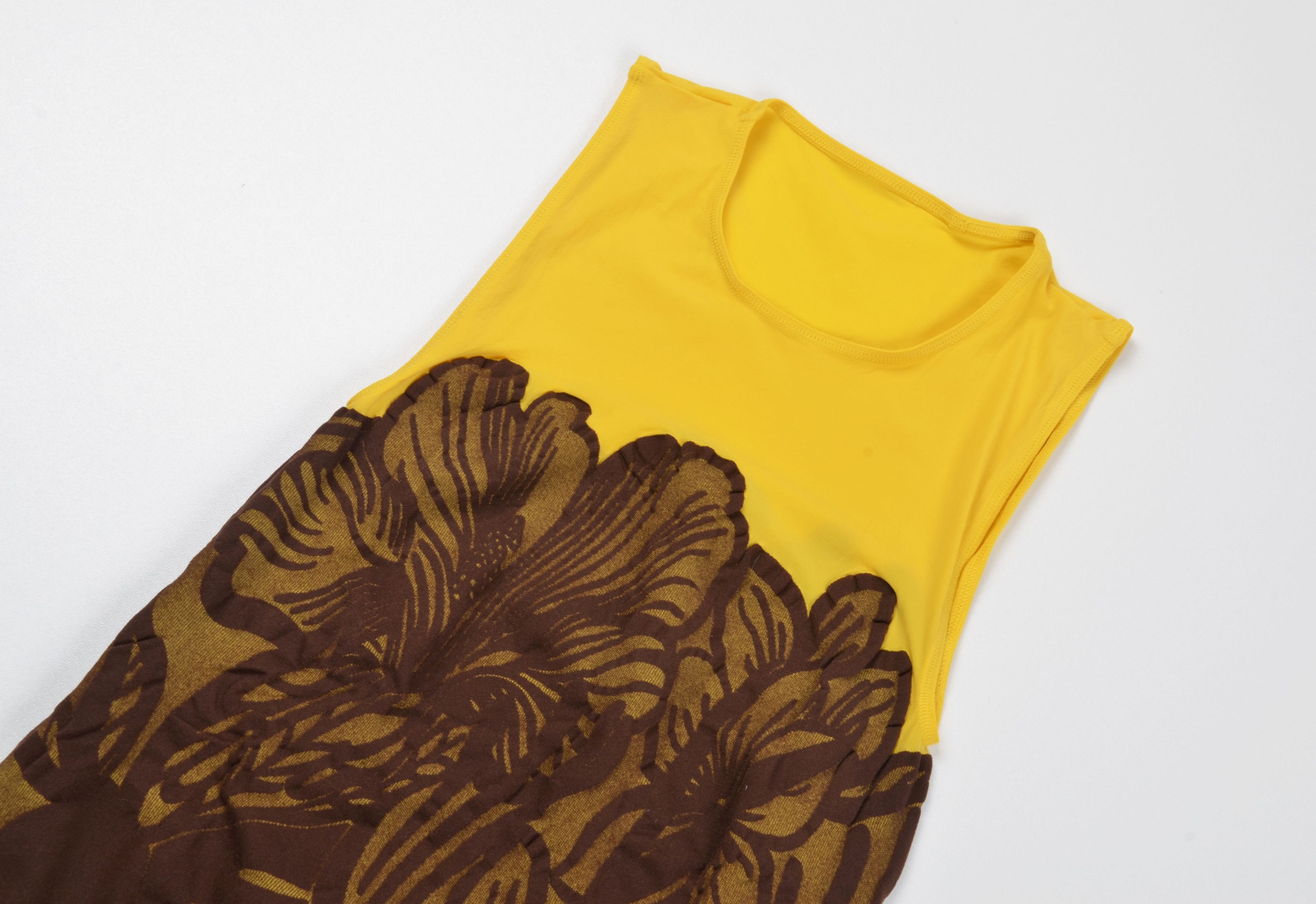 Wolford Wolford Floral Glam Yellow Sleeveless Stretch Top Size S / US 4 / IT 40 - 4 Thumbnail
