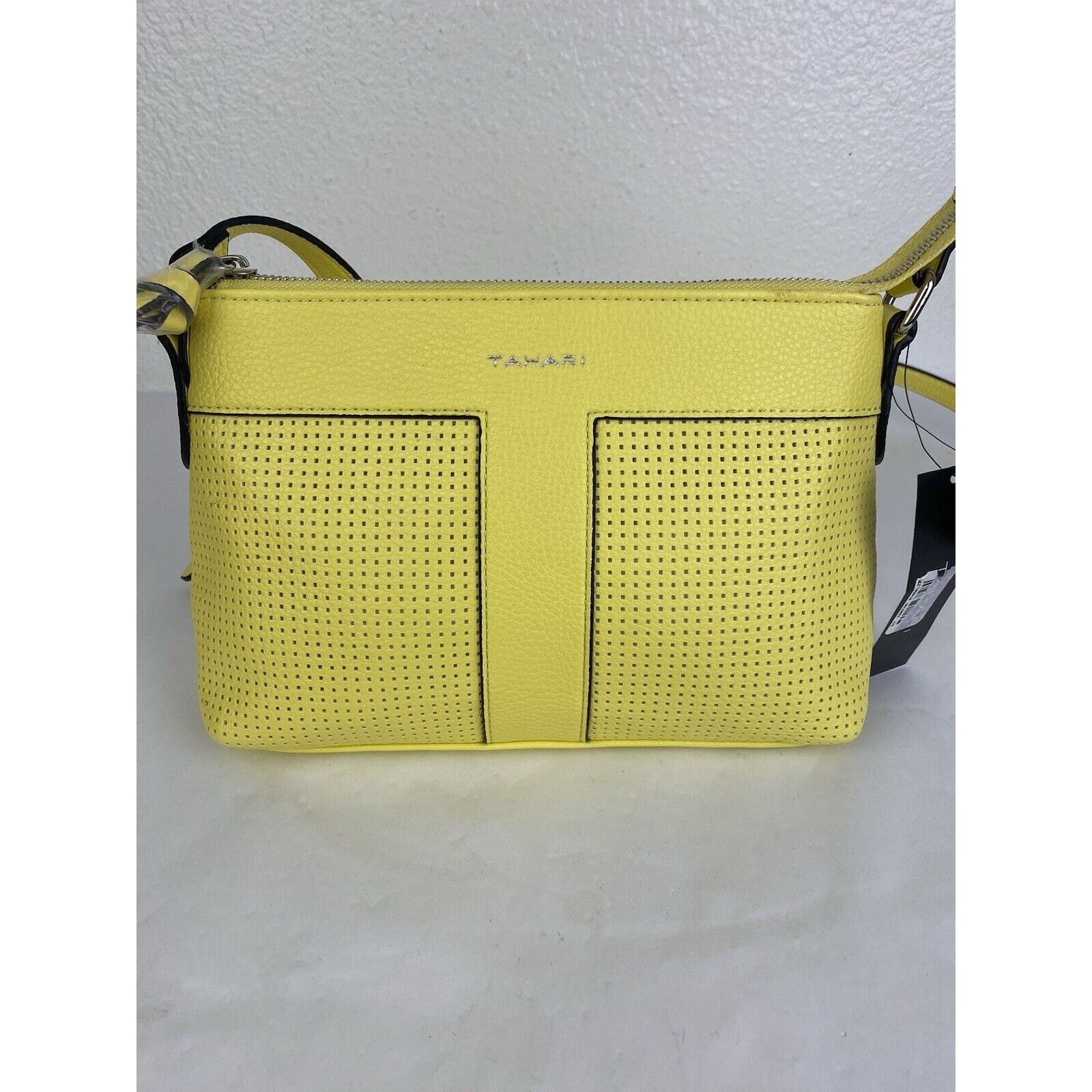 Elie Tahari NWT Tahari Yellow Vegan Leather Crossbody Full Zip Vibrant Size ONE SIZE - 2 Thumbnail