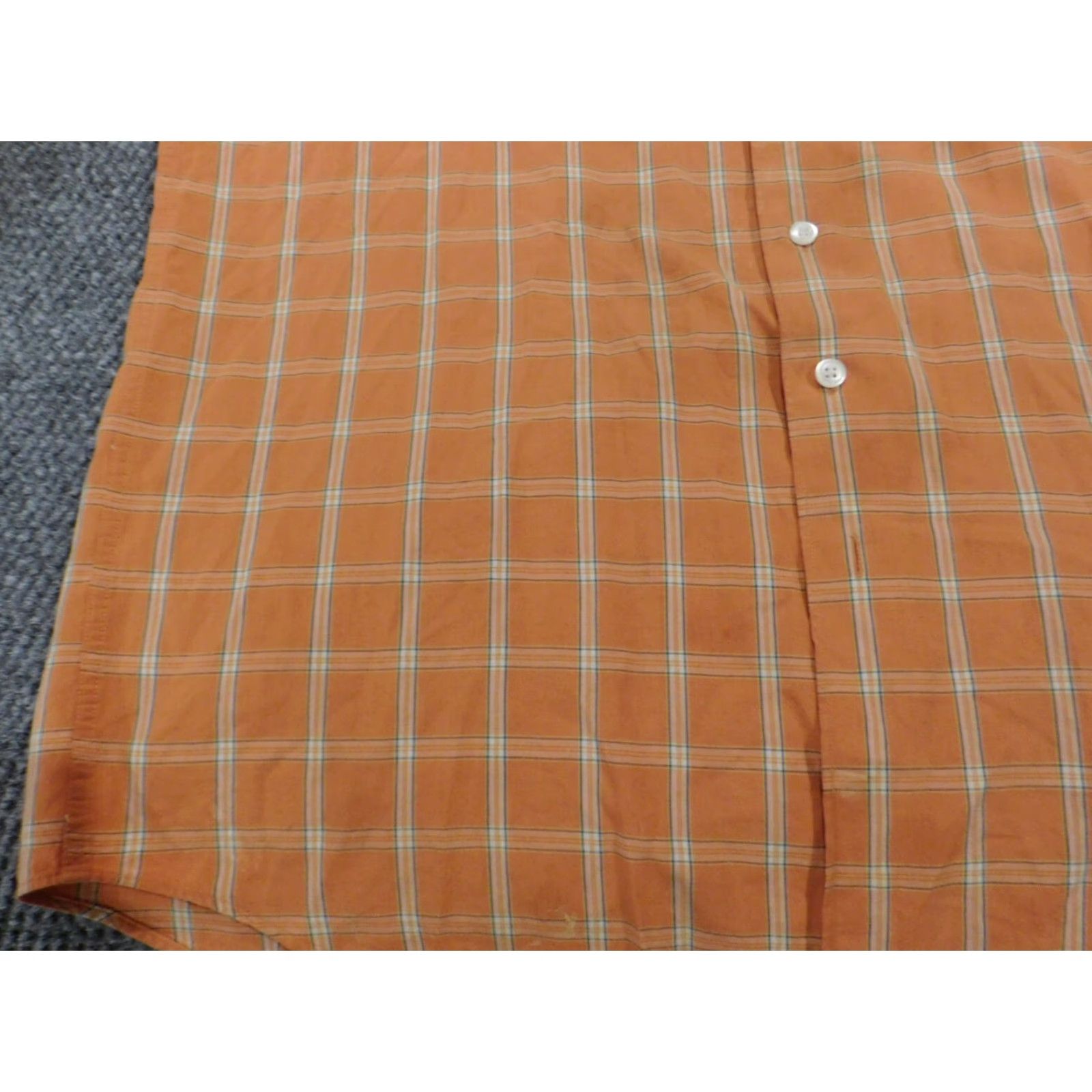 Vintage XMI Mens Shirt Medium Orange Plaid Button-Down Casual Regular Cotton Polyester Knit Long Sleeve Collared Button-Up Western Logo Size US M / EU 48-50 / 2 - 7 Thumbnail