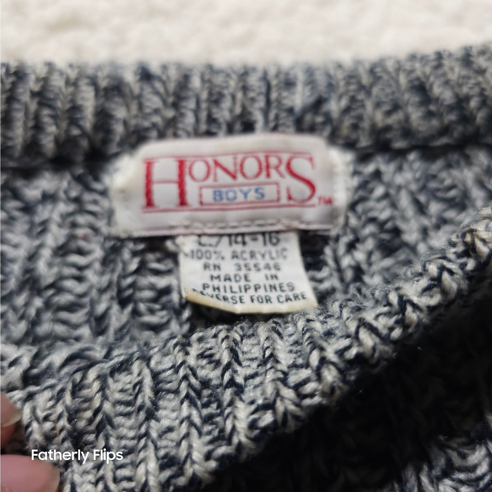 Other VTG GAP Marled Knit Sweater boys L Black White Chunky 90s Size US L / EU 52-54 / 3 - 2 Thumbnail
