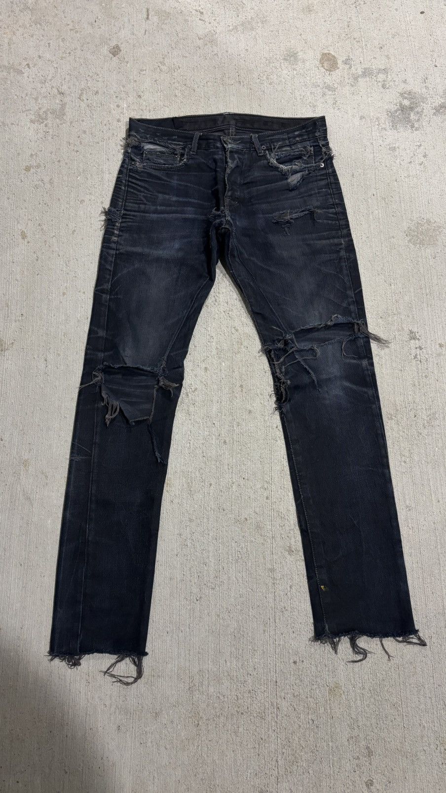 Rick Owens Drkshdw Rick Owens Distressed Detroit Cut Denim Size US 32 / EU 48 - 1 Thumbnail