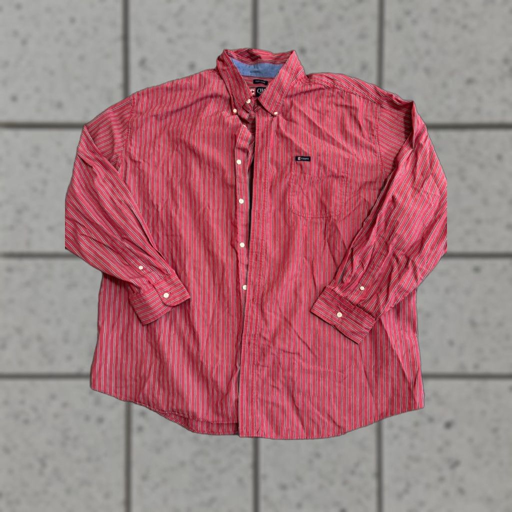 Chaps Chaps Shirt Mens 4XB Big 4X Red Plaid Long Sleeve Button Down Easy Care Size US XXL / EU 58 / 5 - 1 Thumbnail
