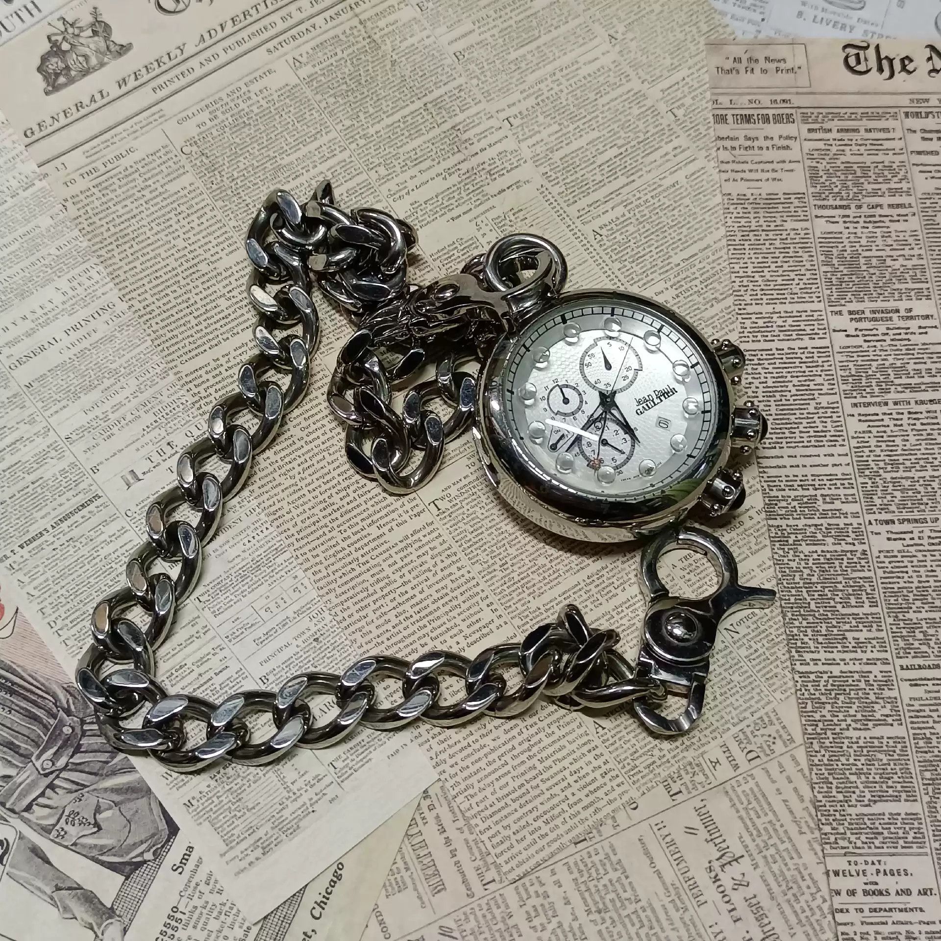 Jean Paul Gaultier Jeanpaul gaultierfile Blue Stone Glass Pocket-watch Watch Size ONE SIZE - 1 Thumbnail