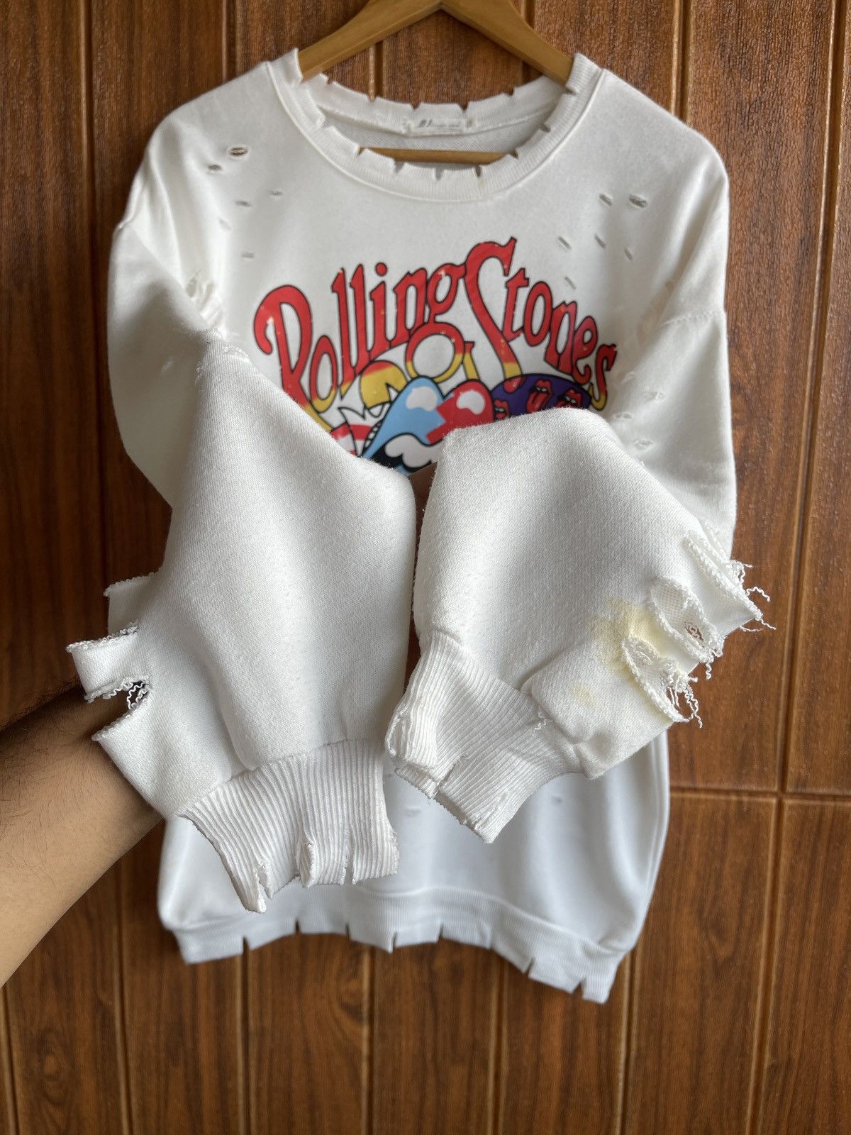 The Rolling Stones Rarest Vintage 90s🔥The Rolling Stone🔥Thrashed Sweatshirt Size US XL / EU 56 / 4 - 4 Thumbnail