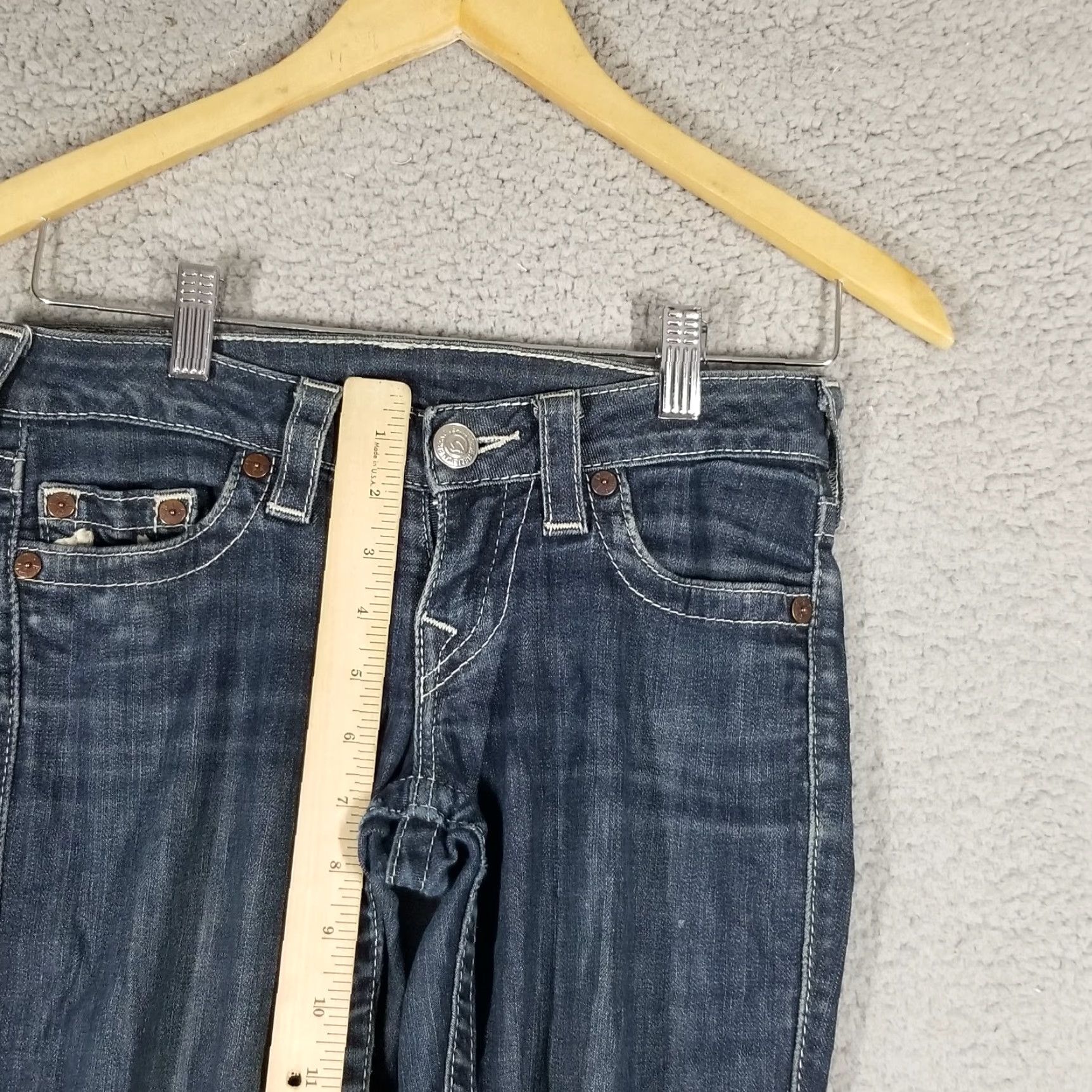 True Religion VINTAGE True Religion Women’s Skinny Jeans Dark Blue Size 25 Low Waist Distressed Stretch Denim Size 42" / US 20 - 5 Thumbnail