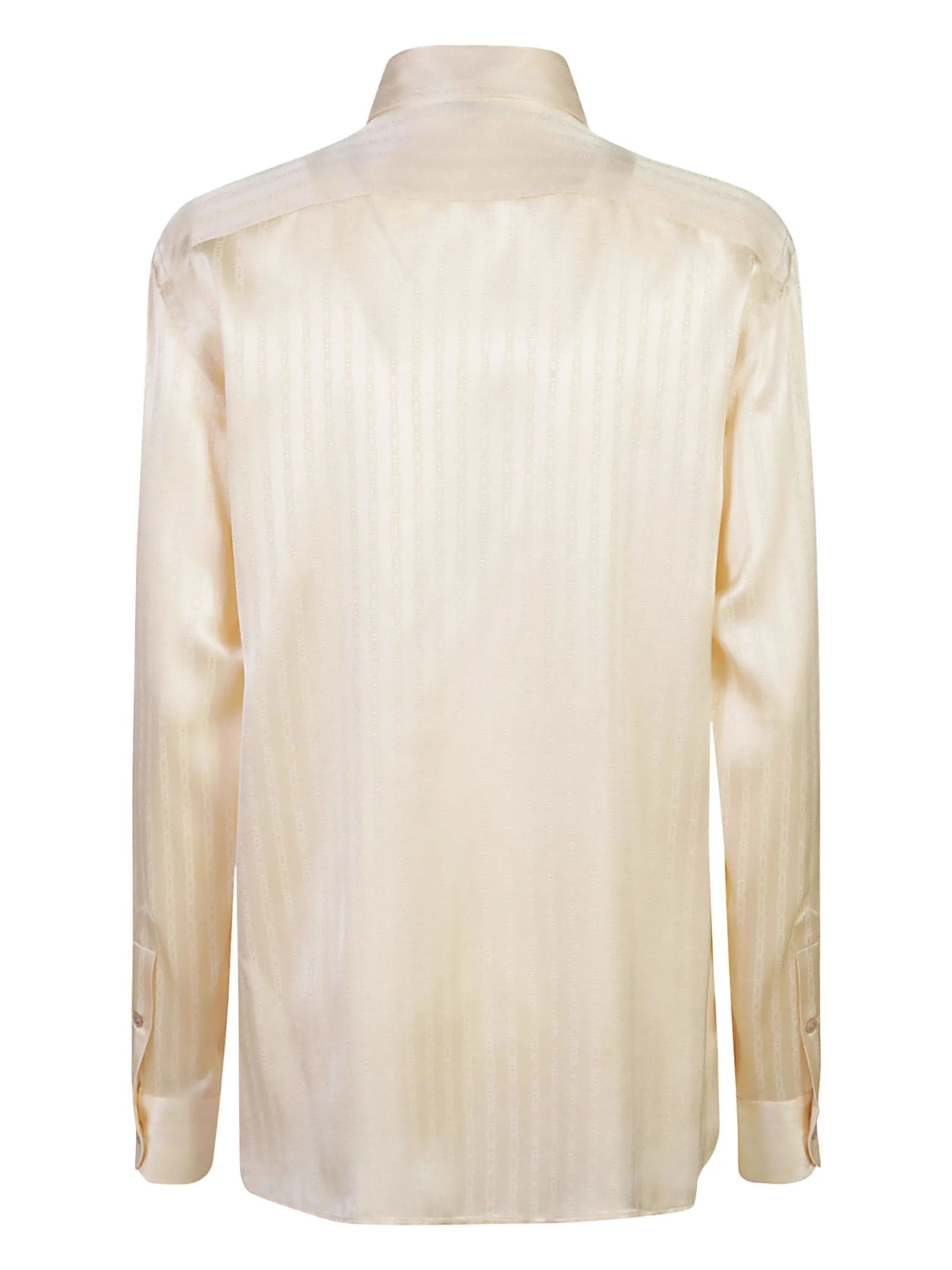 Tom Ford o1w1db10525 CA3276 Striped Shirt in Ivory Size XXS / US 00 / IT 34 - 2 Thumbnail