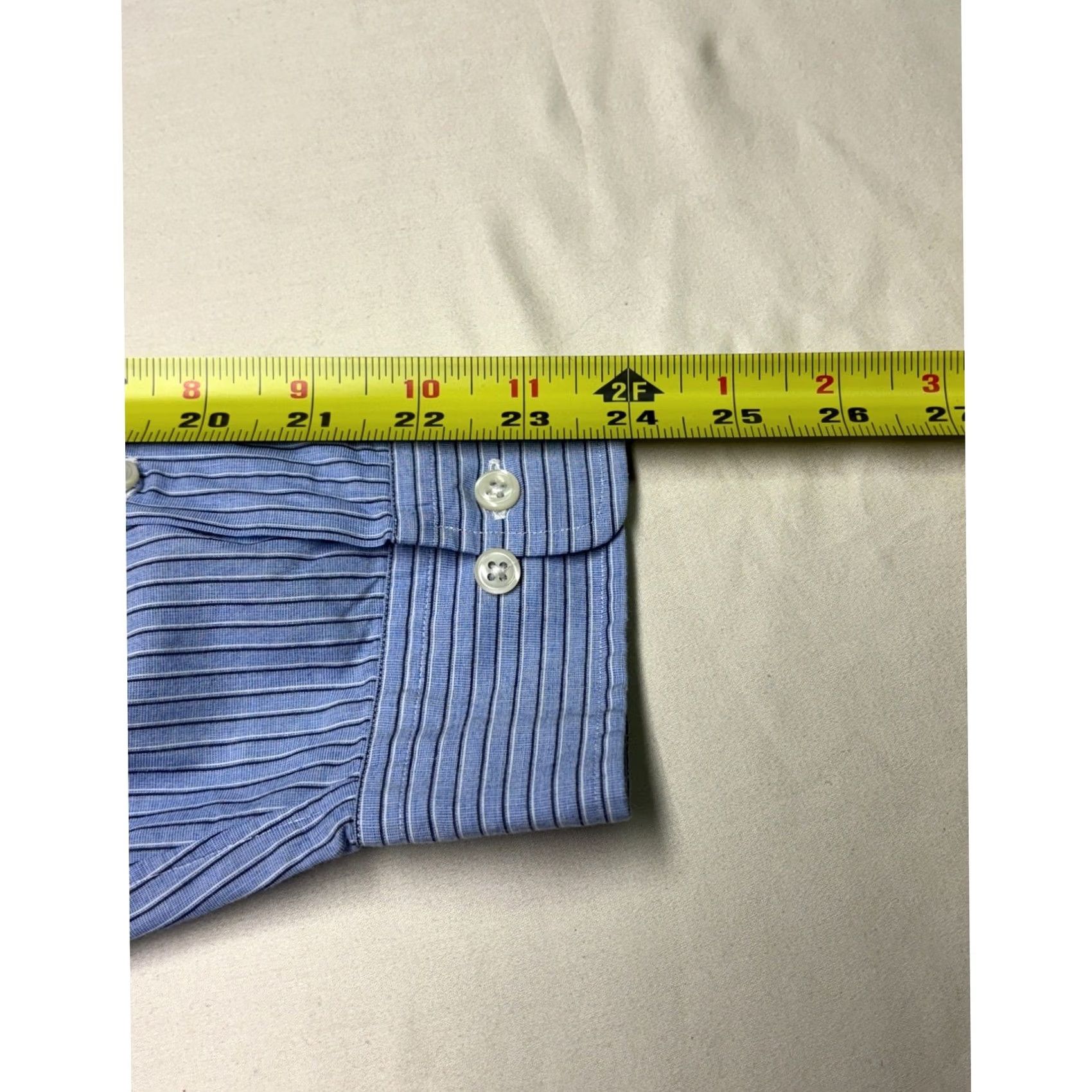 Ralph Lauren Ralph Lauren Yarmouth Button-Down Shirt Blue Stripe Classic Fit Mens Size 16 Button-Down Dress Shirt Cotton 16 in Neck Long Sleeve Size US L / EU 52-54 / 3 - 8 Thumbnail