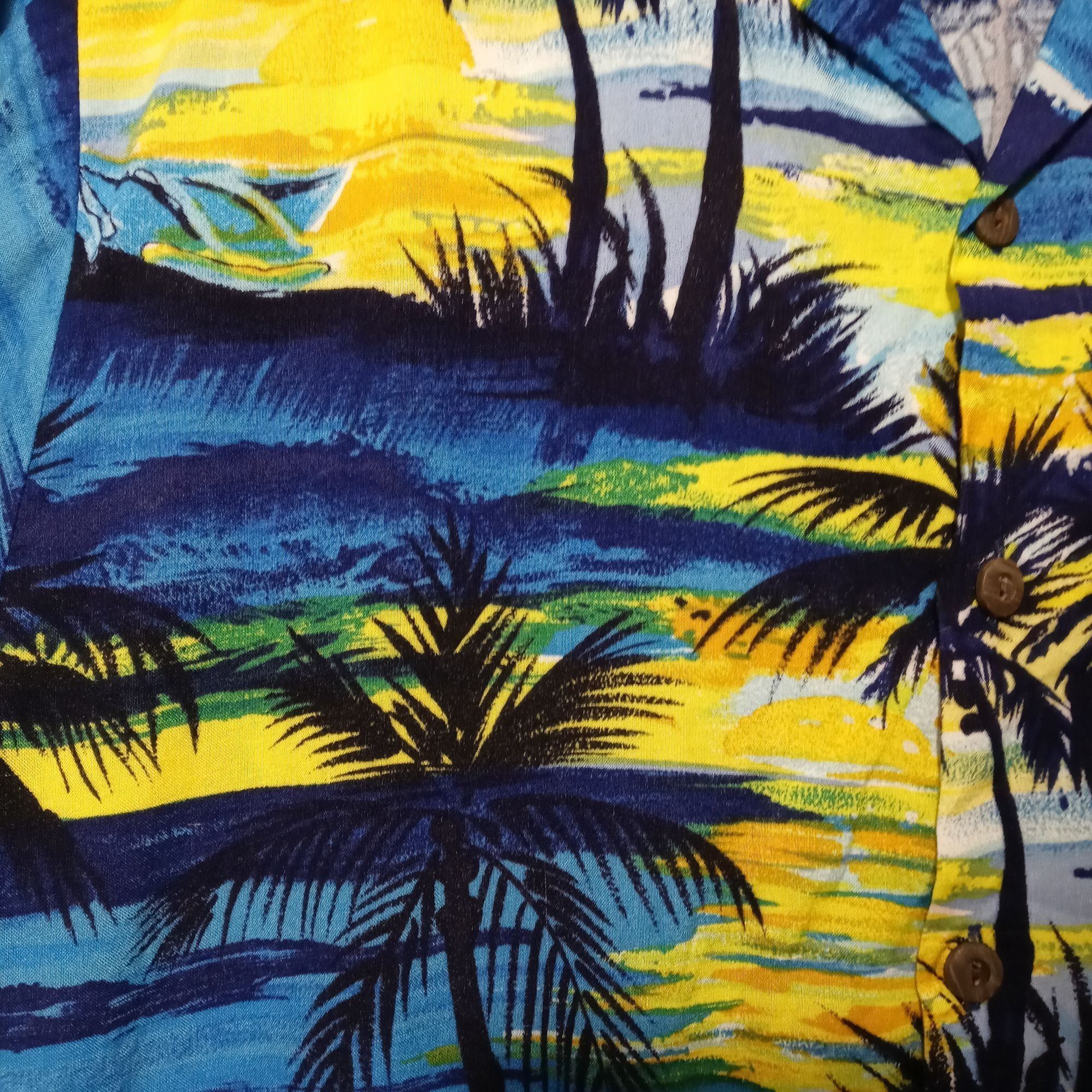 Pineapple Connection Pineapple Connection Large Hawaiian Shirt Blue Palm Tree Isl Size US L / EU 52-54 / 3 - 8 Thumbnail