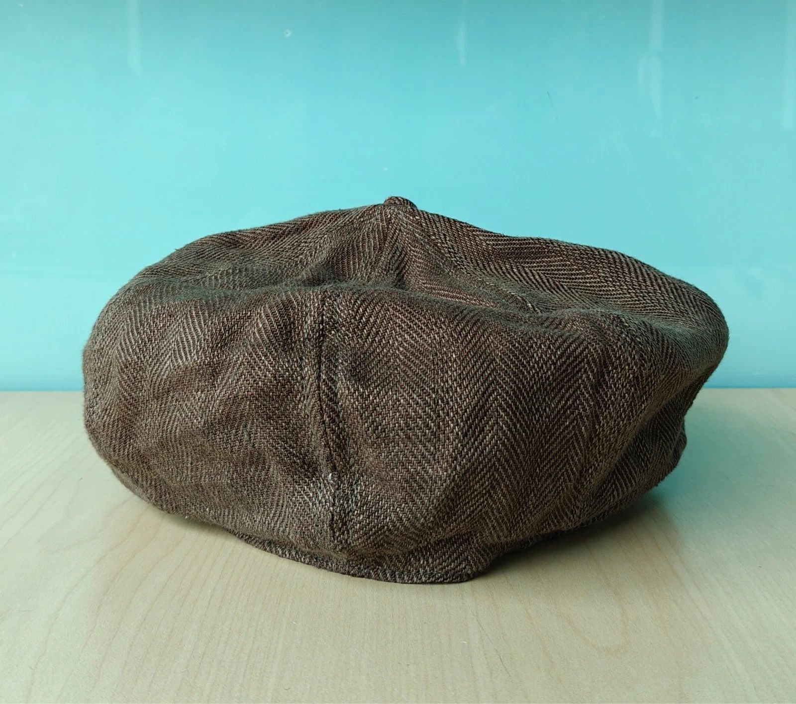 RRL Ralph Lauren DOUBLE RL Linen Herringbone Newsboy Cap T/1906 Size ONE SIZE - 4 Thumbnail