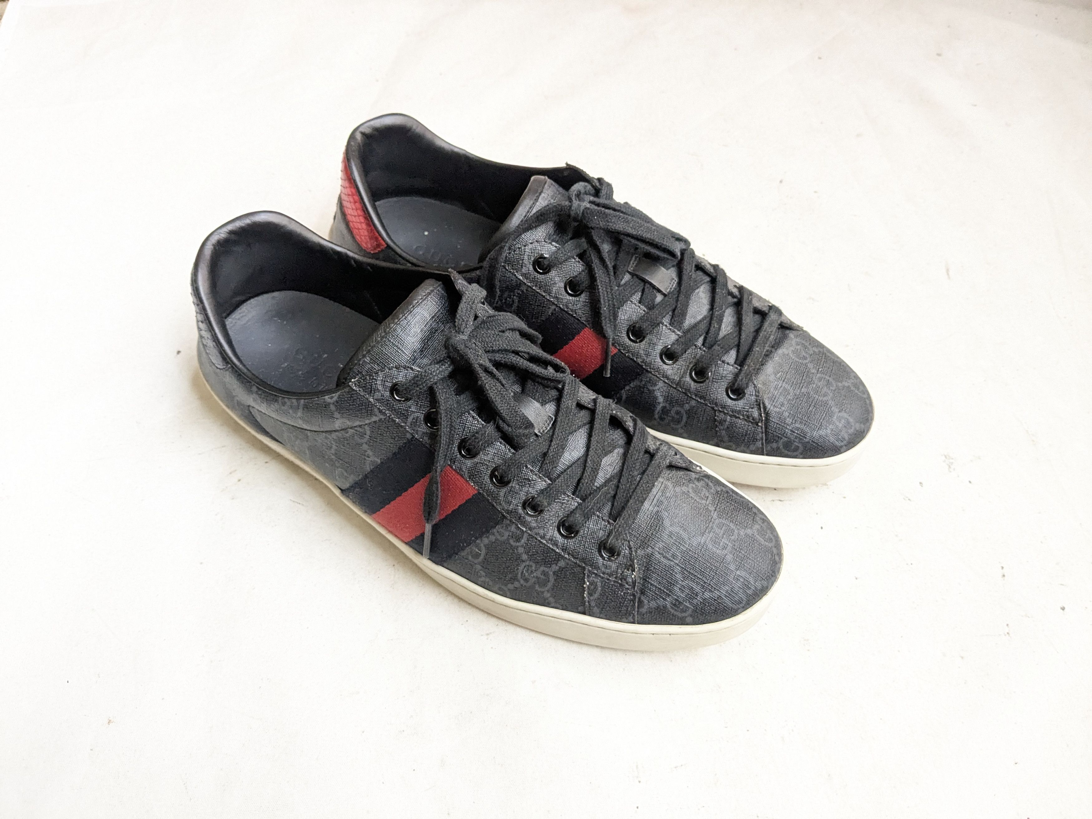 Gucci Gucci Ace Sneakers Monogram 10.5 Canvas GG Low Top Leather Size US 10.5 / EU 43-44 - 2 Thumbnail