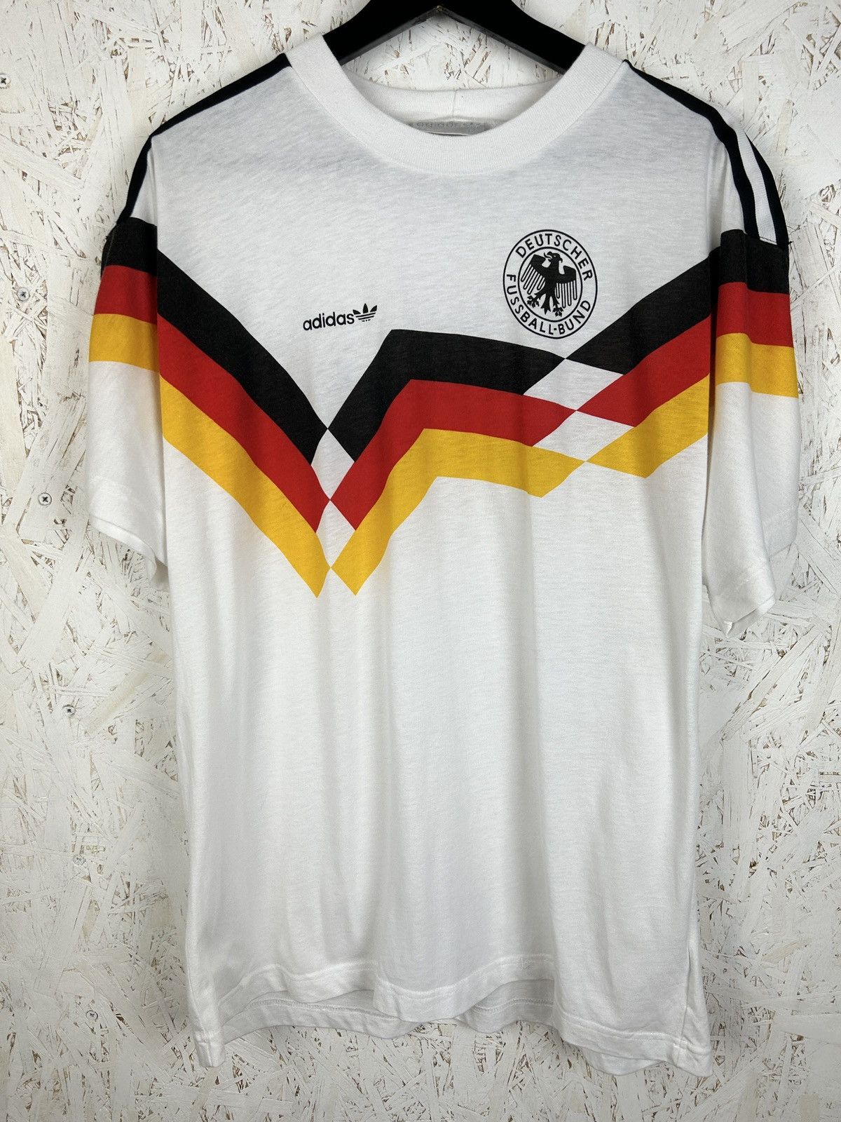 90s Vintage Adidas Germany 1990/92 DFB Cotton T-Shirt XL