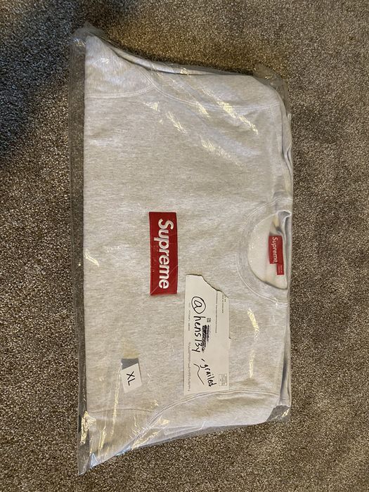 Supreme DS Supreme Box Logo Crewneck Sweatshirt XL FW18 Ash Grey