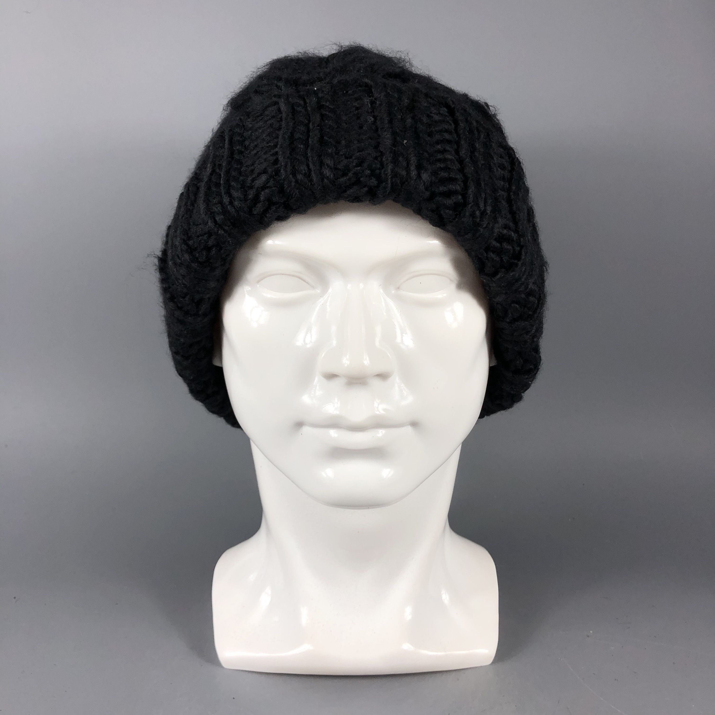 image of Vintage Natural Beauty Basic Cable Knit Beanie Hat Snow Cap D891, Men's